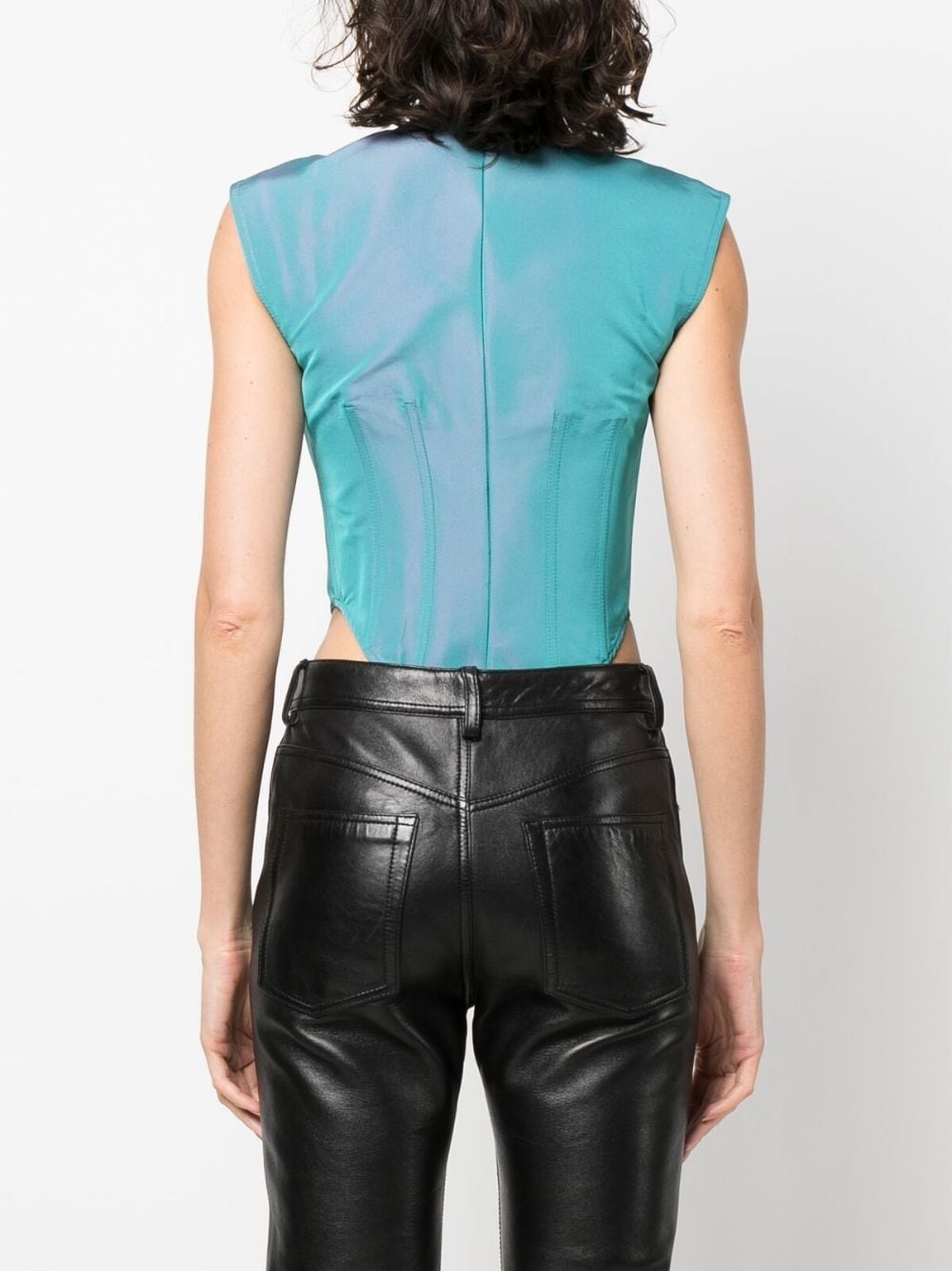 sleeveless lace-up bodysuit - 4
