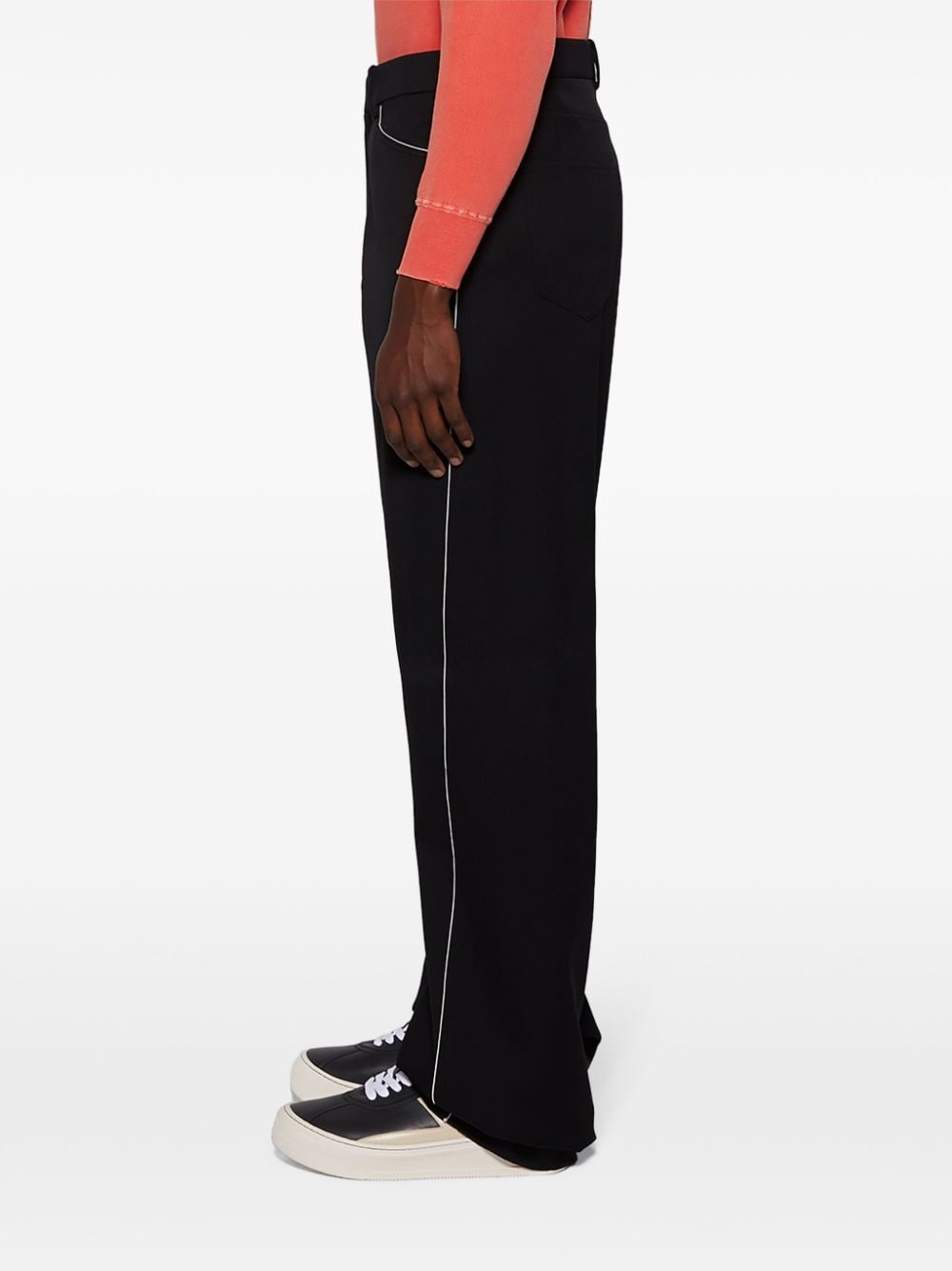 panelled wool trousers - 4