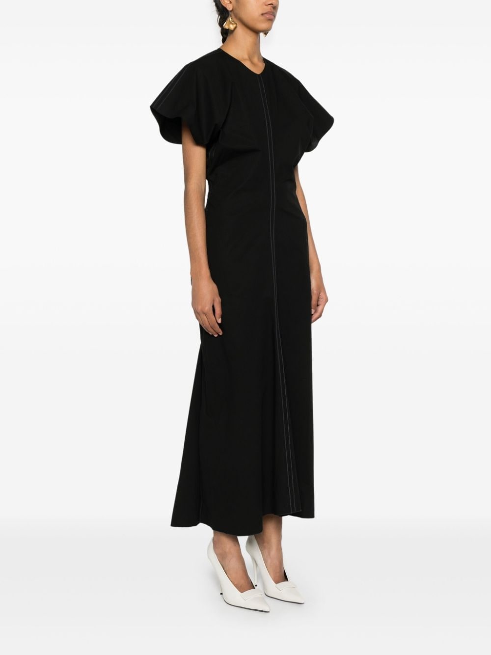 flared poplin dress - 3