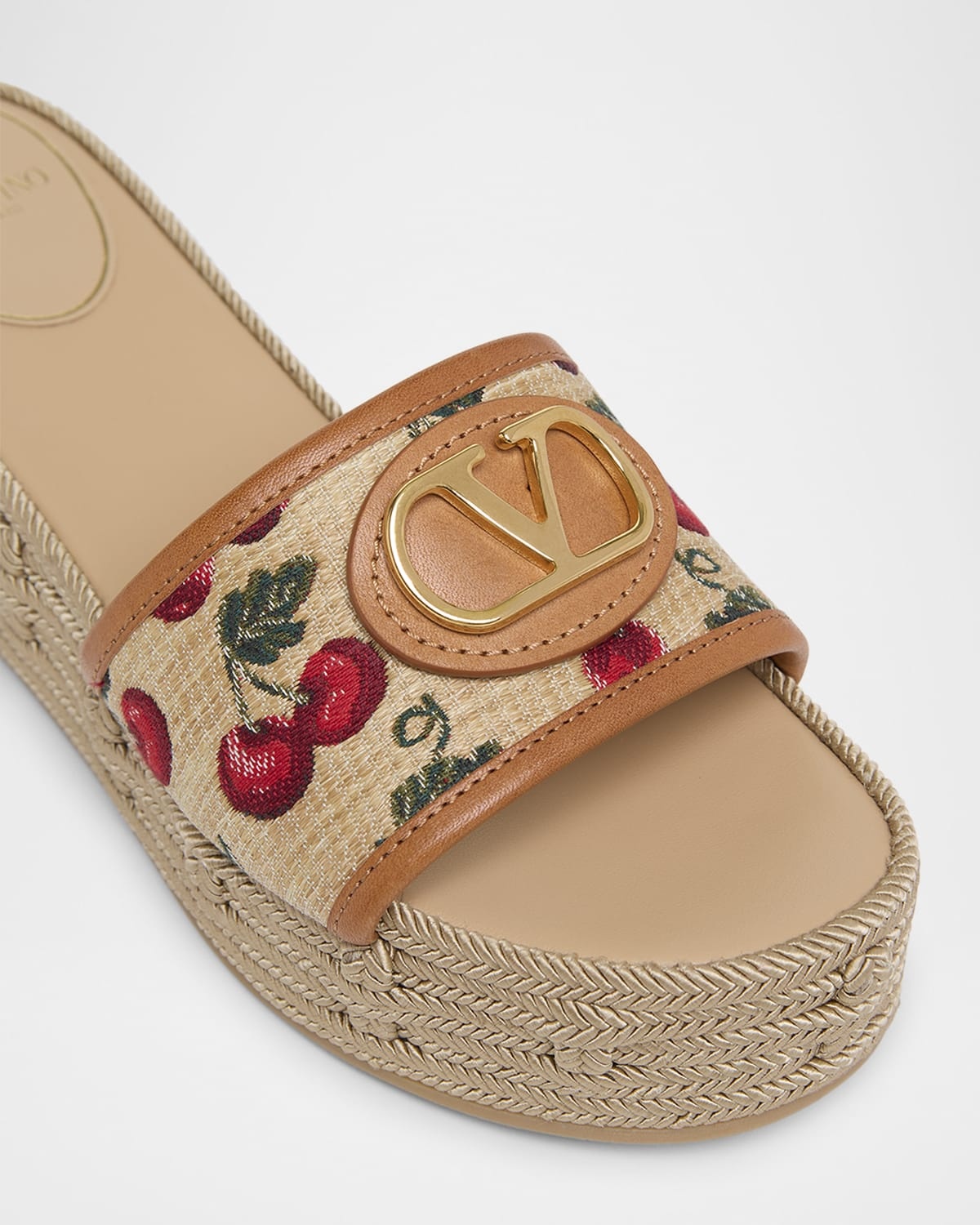 VLogo Medallion Cherry Platform Espadrilles - 4