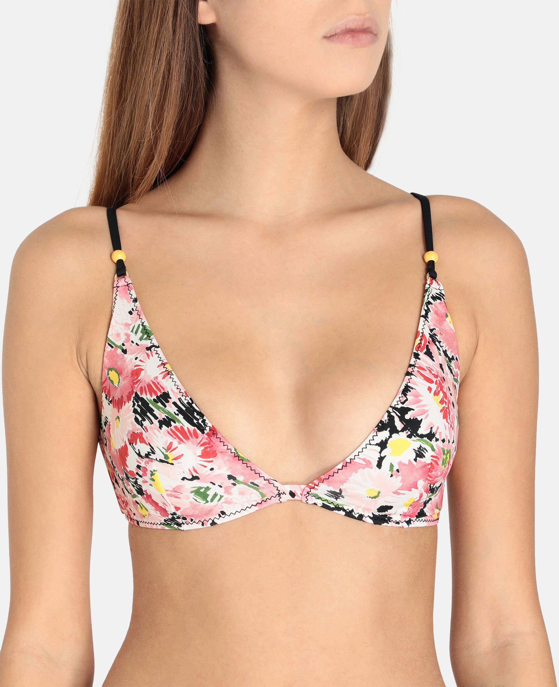 Watercolor Floral Triangle Bikini Top - 4
