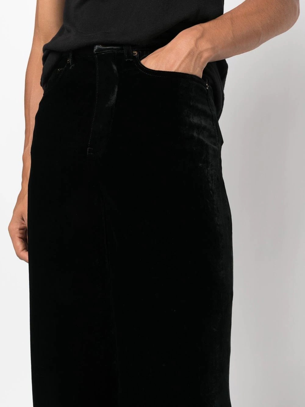 wide-leg velvet trousers - 5