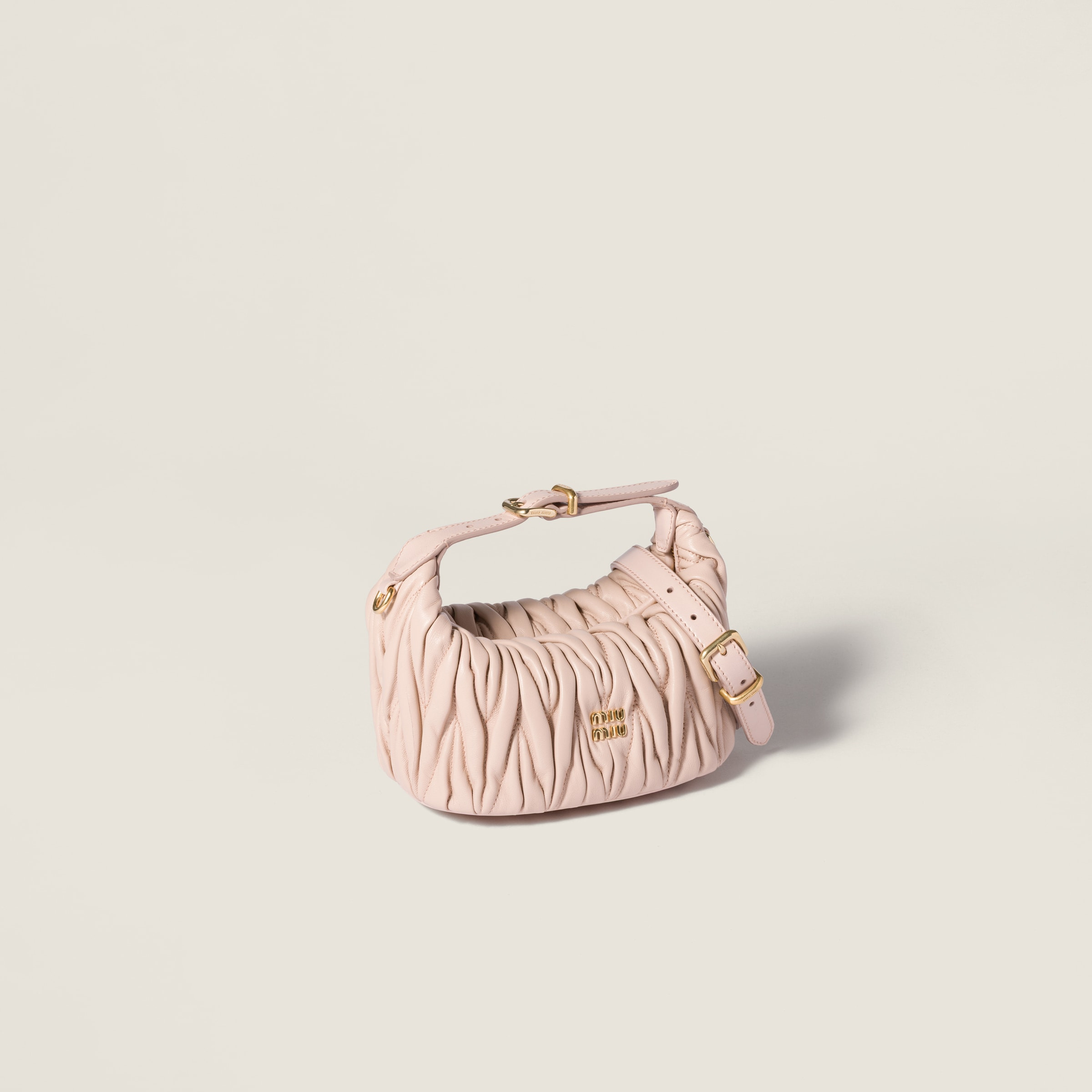 Matelassé nappa leather pouch - 3