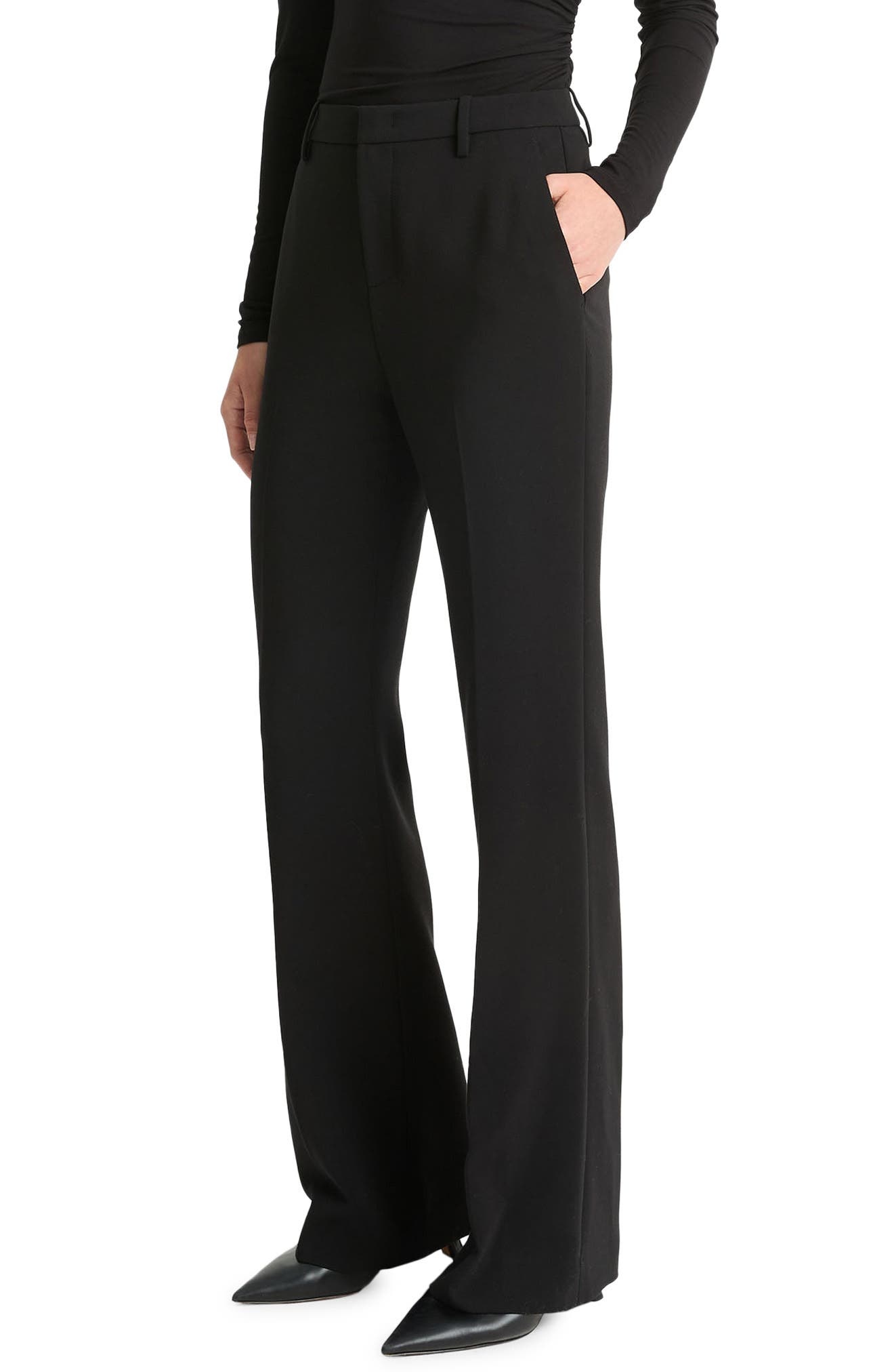 Vince Tailored Mid Rise Stretch Bootcut Pants in Black at Nordstrom - 3