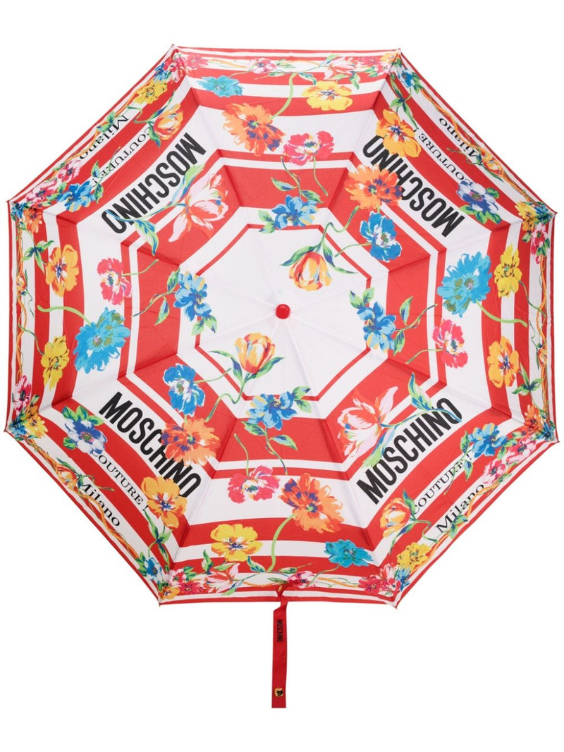 floral-print striped foldable umbrella 1