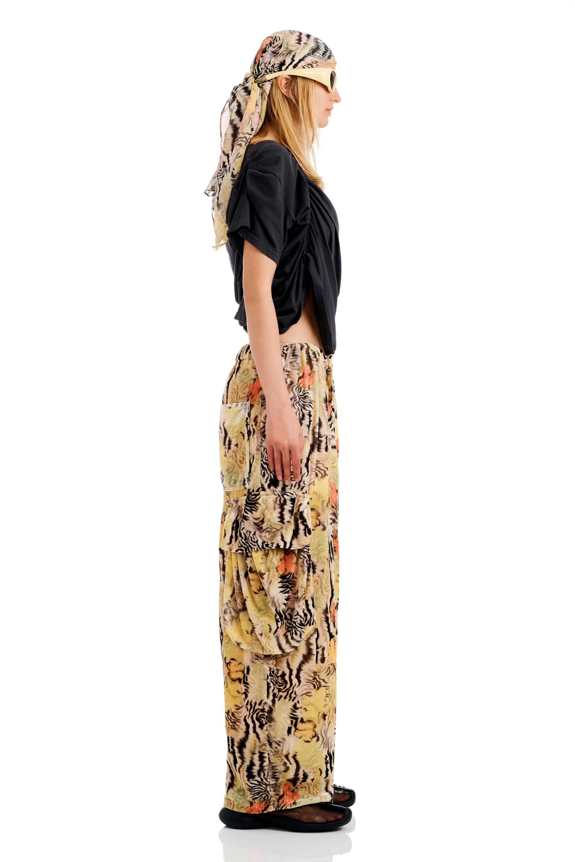 ZEBRA FLORAL PLEATED CARGO PANT - 5