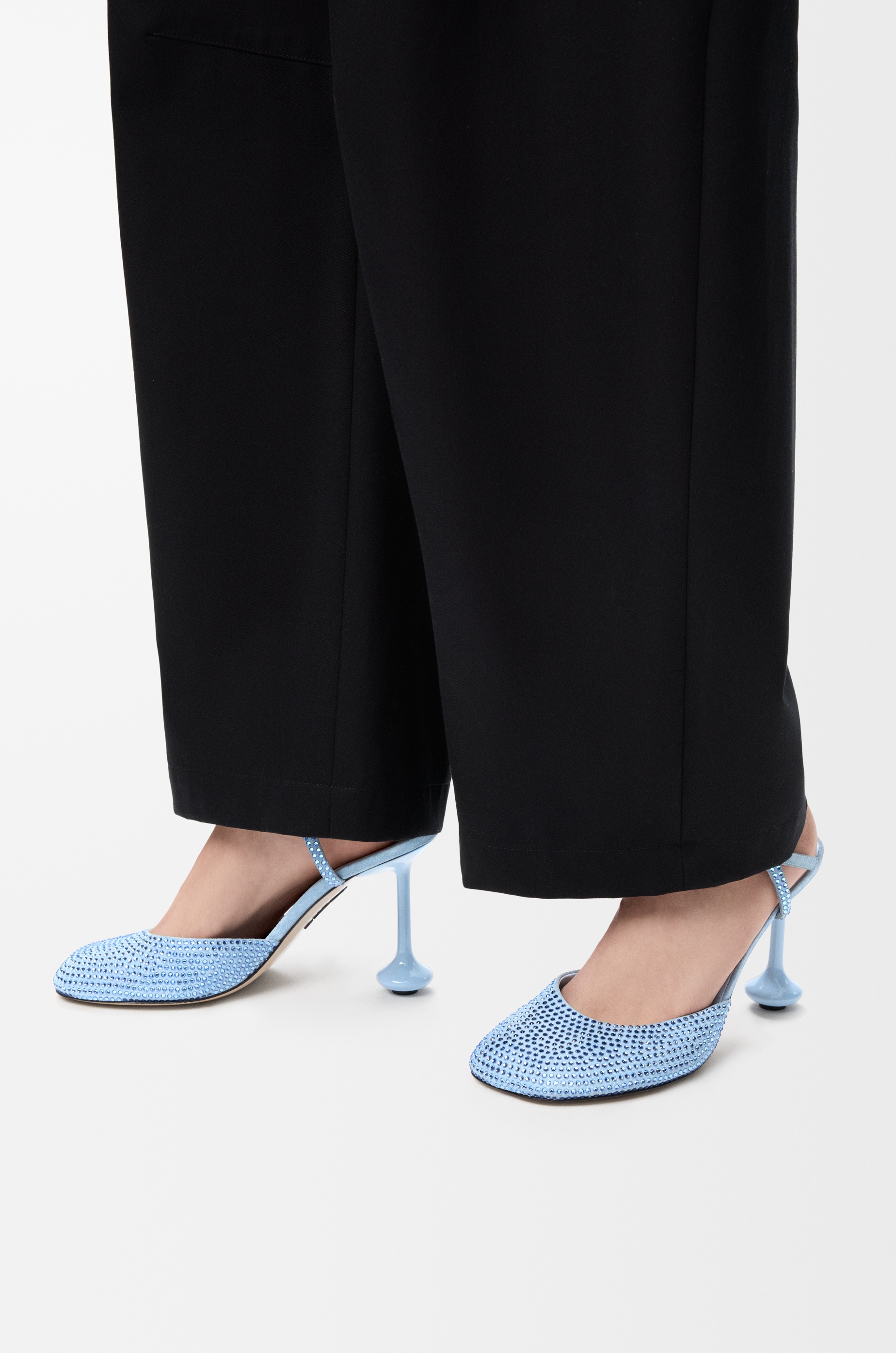 Toy ankle strap pump in rhinestone-embellished suede - 2