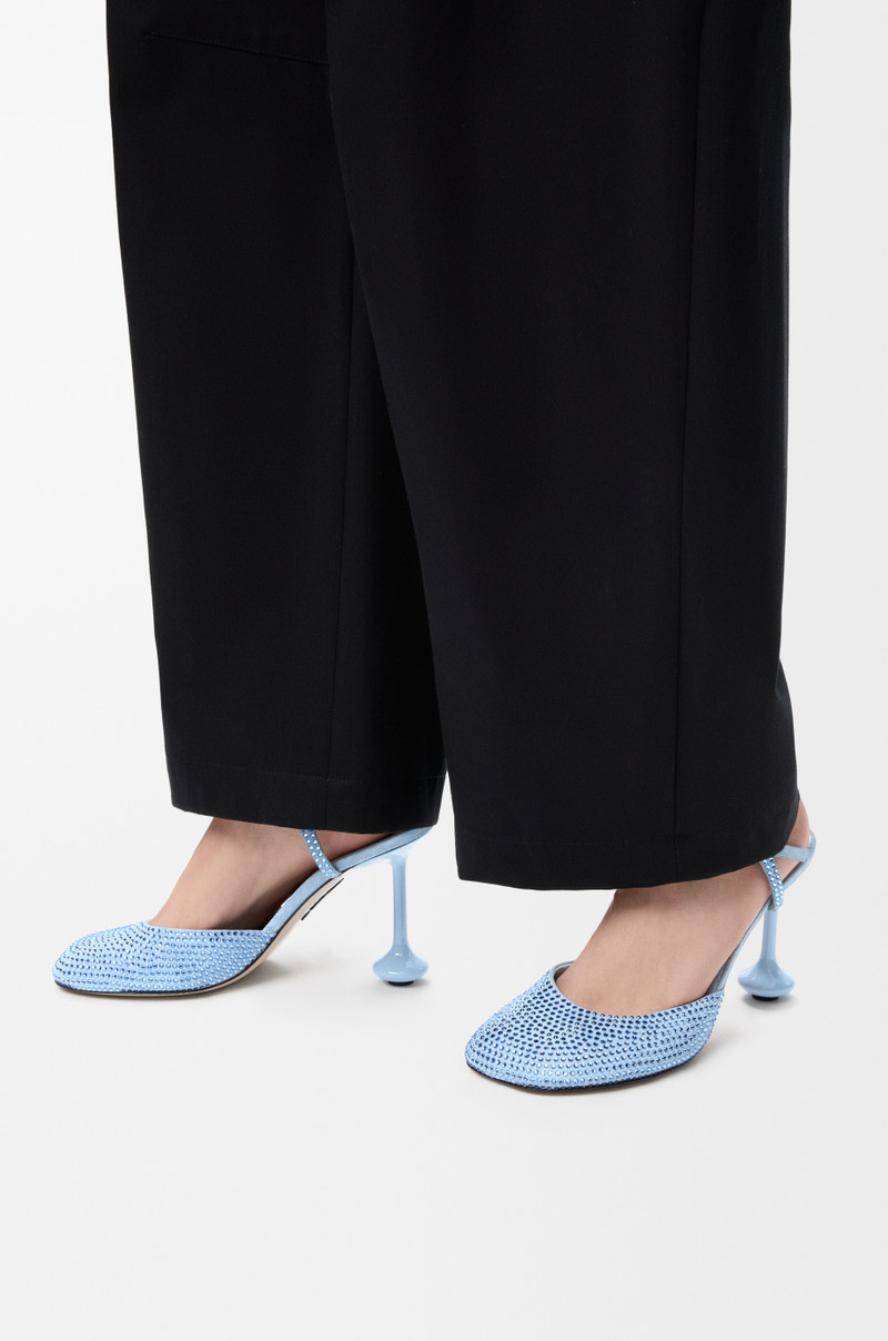 Loewe Toy ankle strap pump in rhinestone-embellished suede outlook