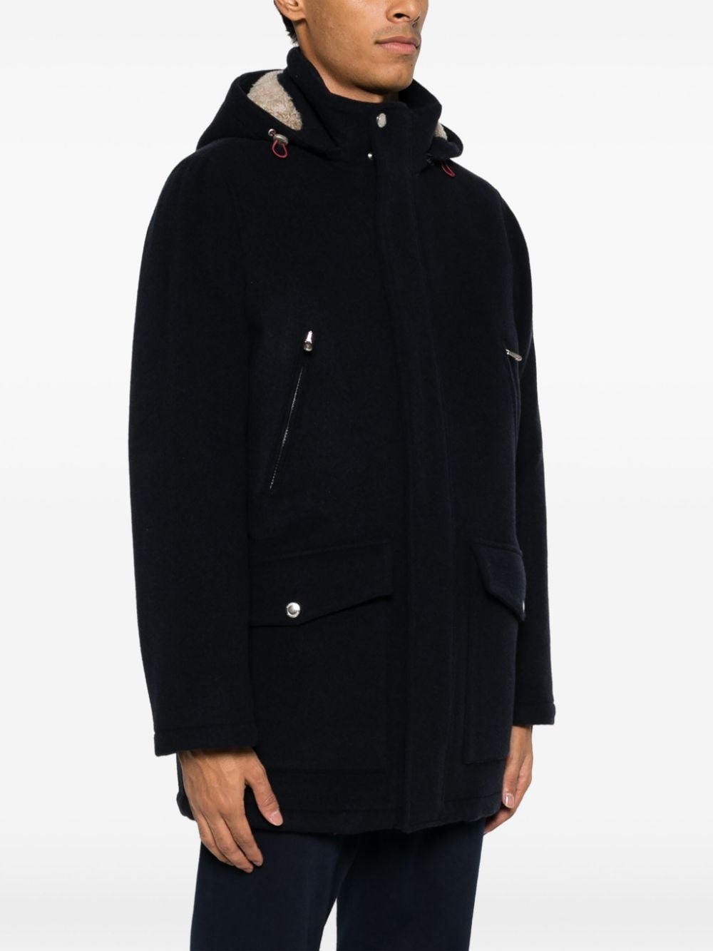 cashmere hooded parka jacket - 3
