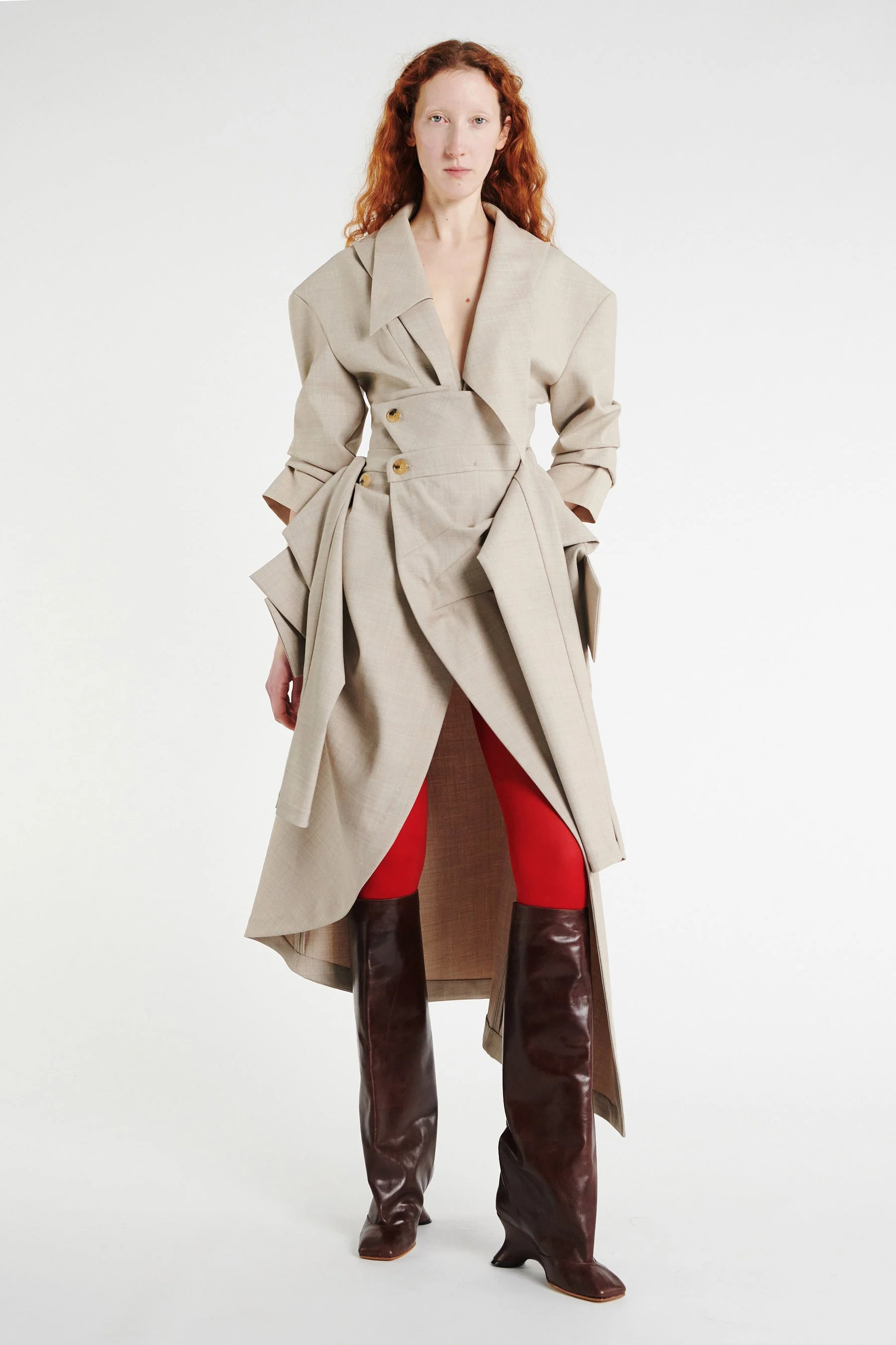 SHIRT SKIRT BEIGE MELANGE - 1