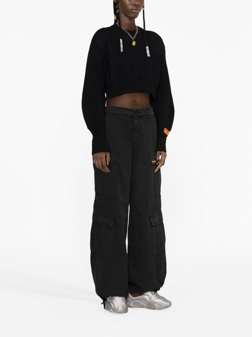 mid-rise cargo trousers - 3