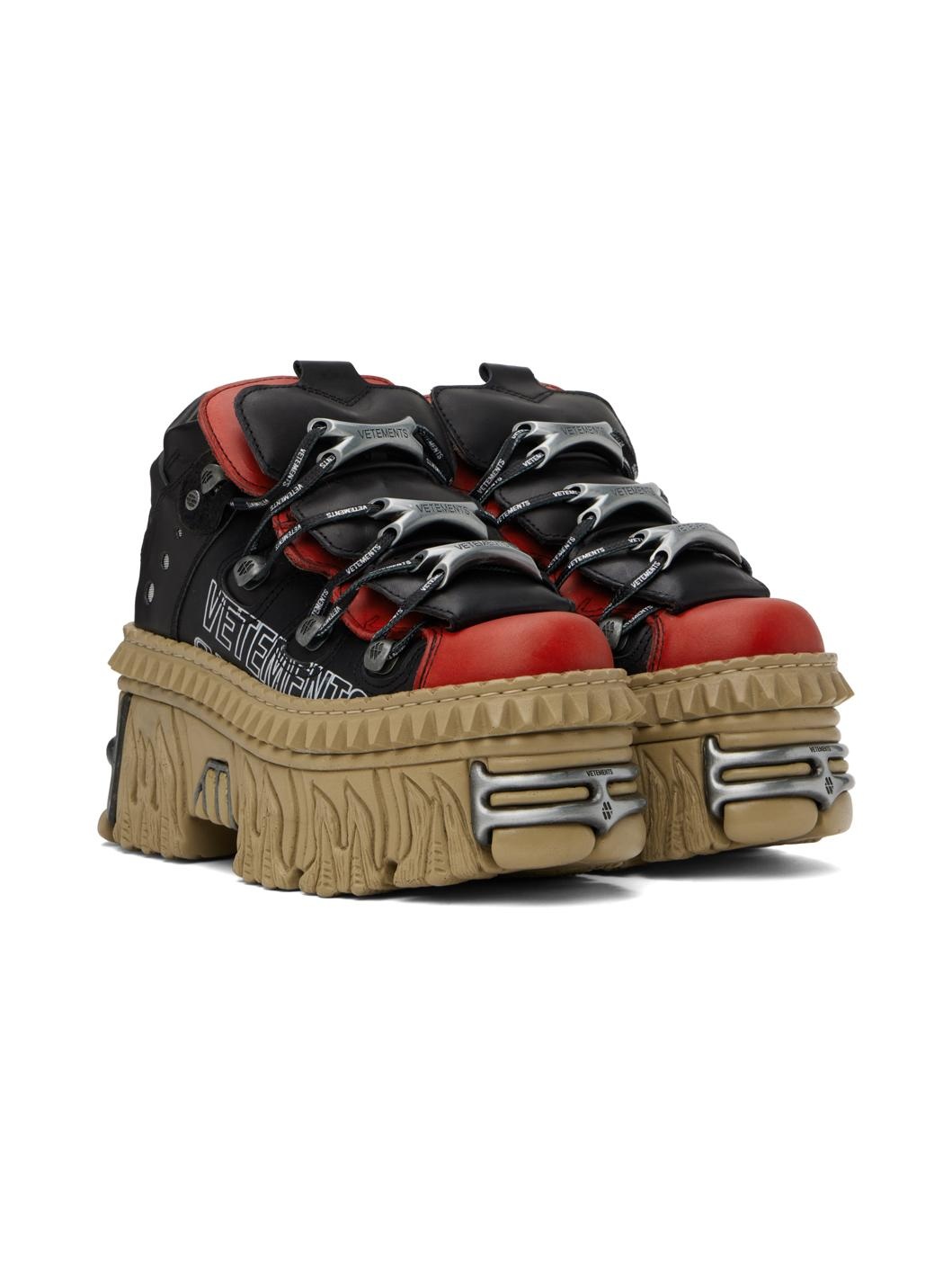 Black & Red New Rock Edition Platform Sneakers - 4
