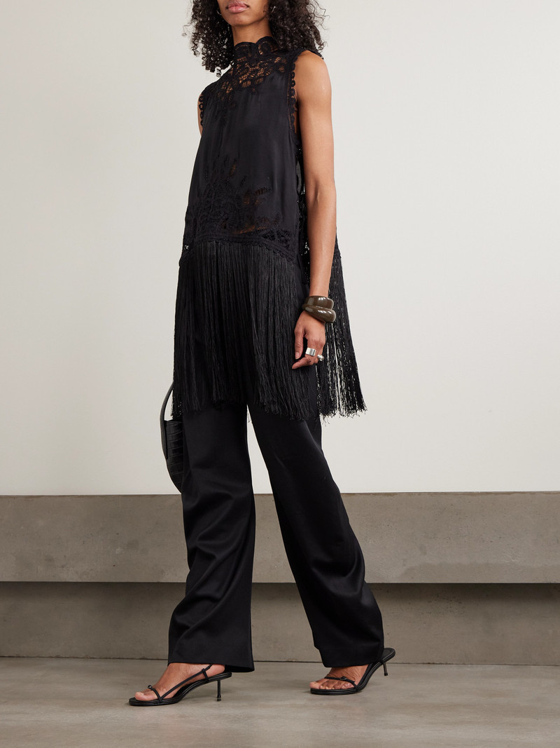 Sea Adelina Tie-side Fringed Lace-paneled Woven Top outlook