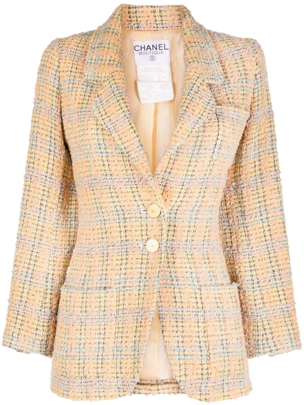 1994 single-breasted tweed jacket - 1