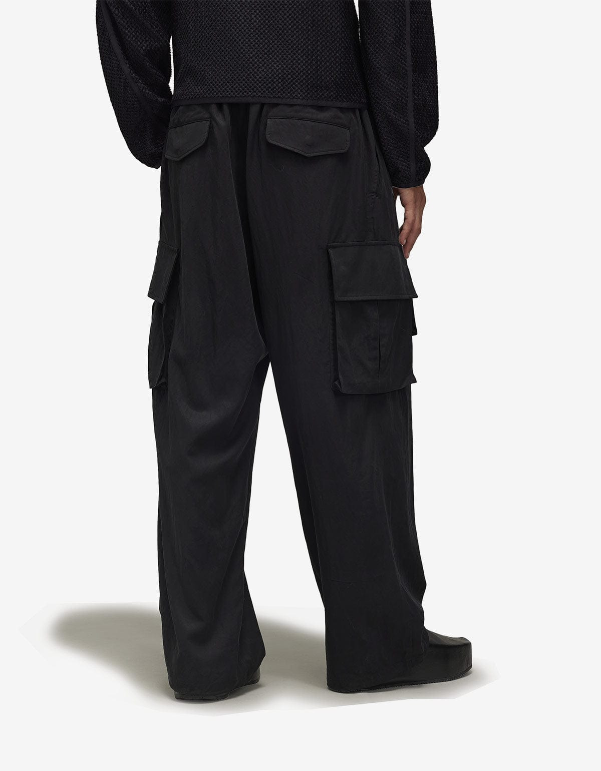 Y-3 Black Refined Wool Cargo Pants - 5