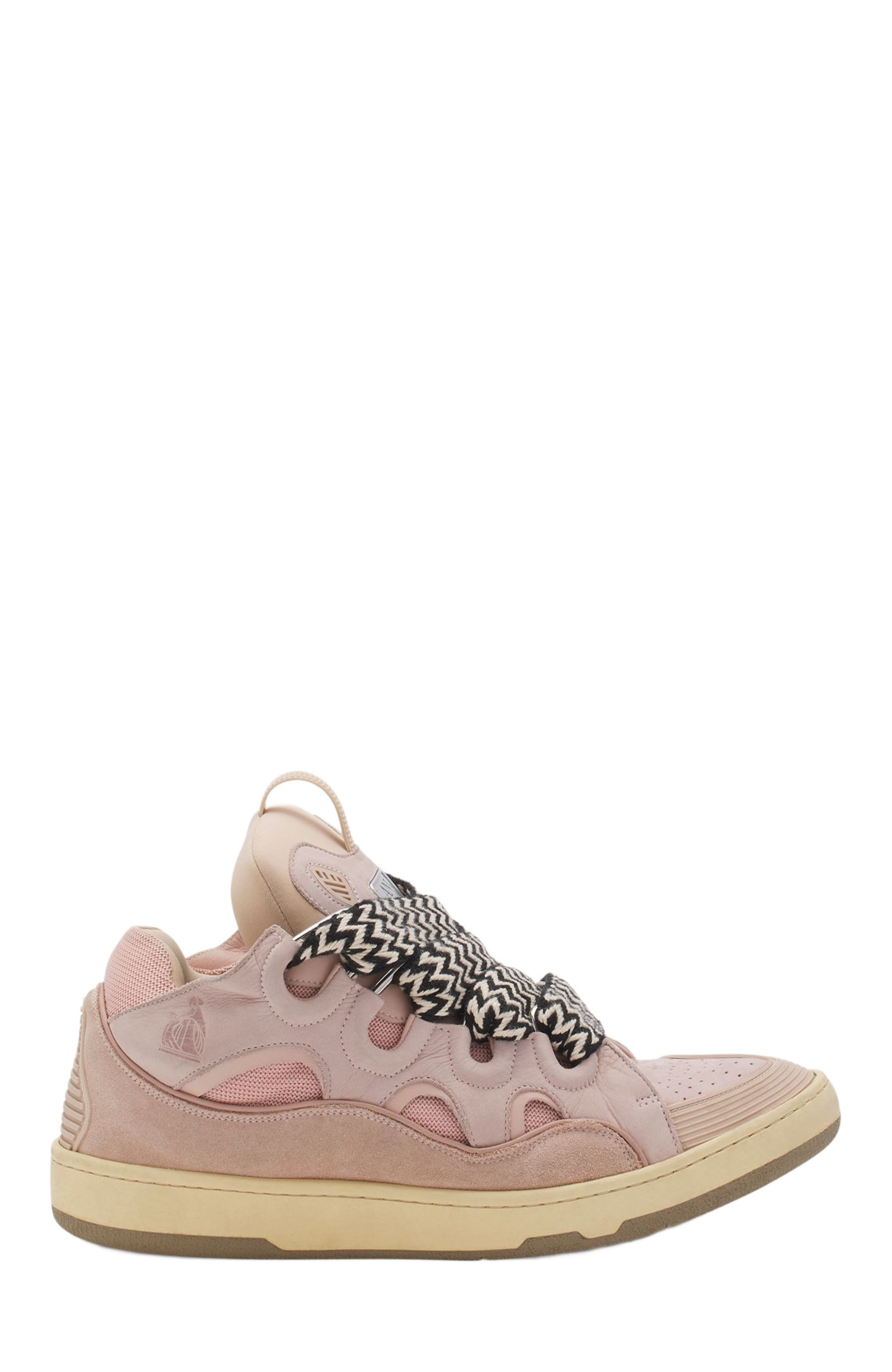 Lanvin LEATHER CURB SNEAKERS in Pale Pink at Nordstrom - 1