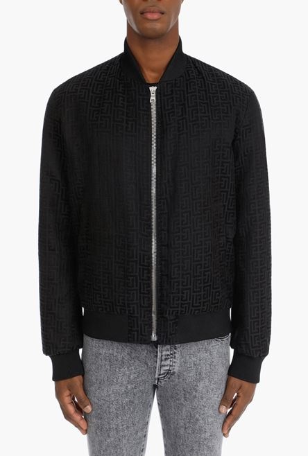 Reversible black bomber jacket with embossed Balmain logo - 5