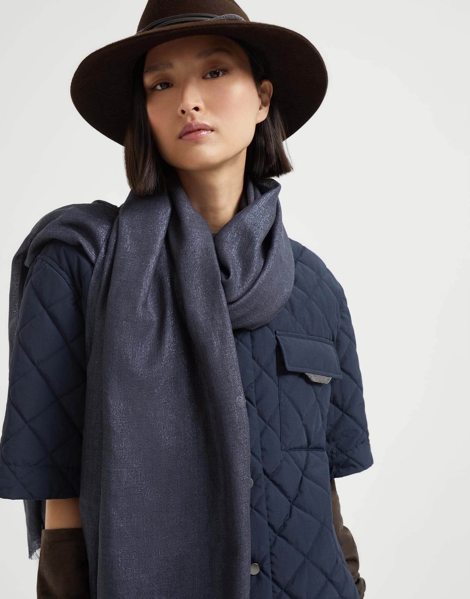 Cashmere and silk sparkling scarf - 4