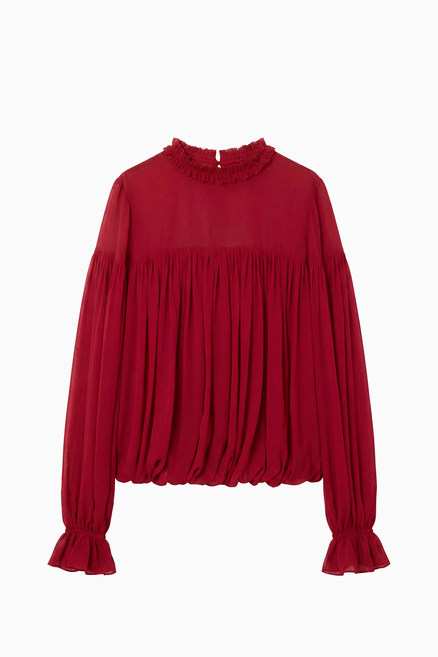 Pearl Long Sleeve Silk Blouse - 1