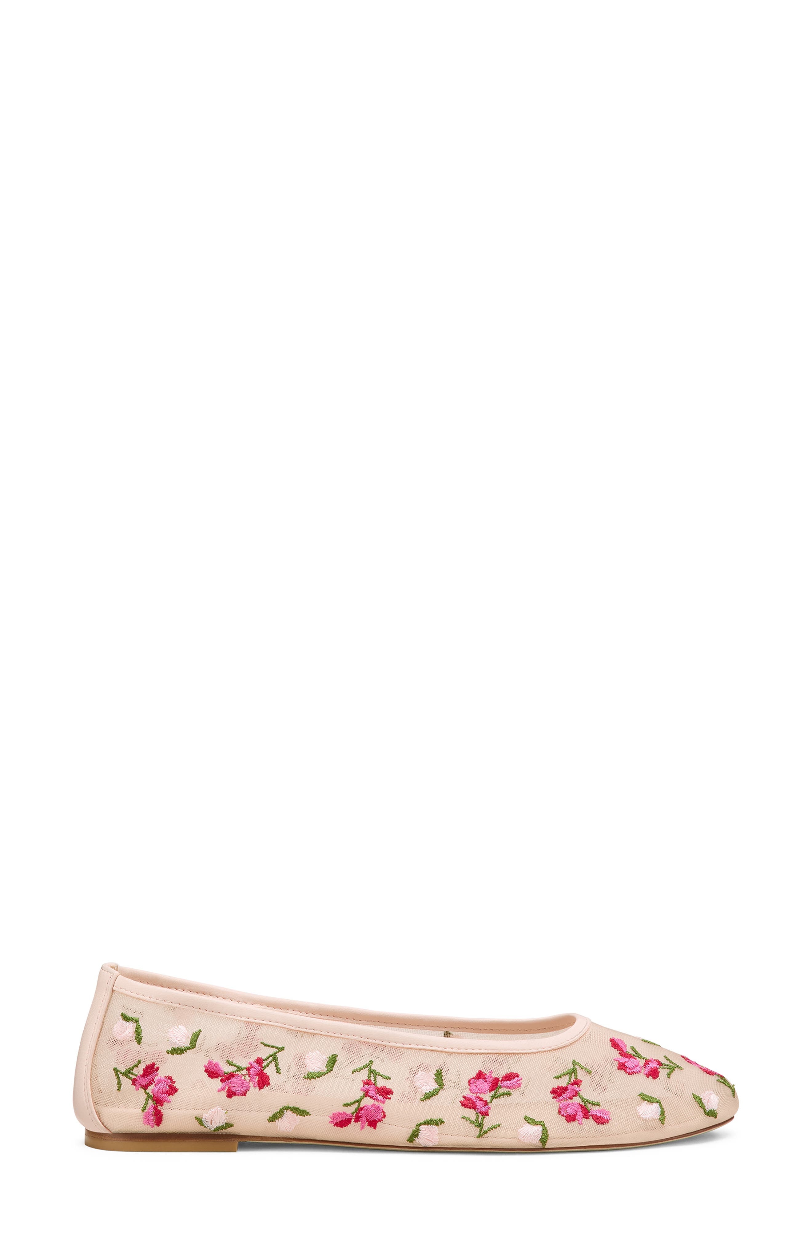 Stuart Weitzman Bareitall Flower Embroidered Ballet Flat in Rosewater Multi/Rose at Nordstrom - 3
