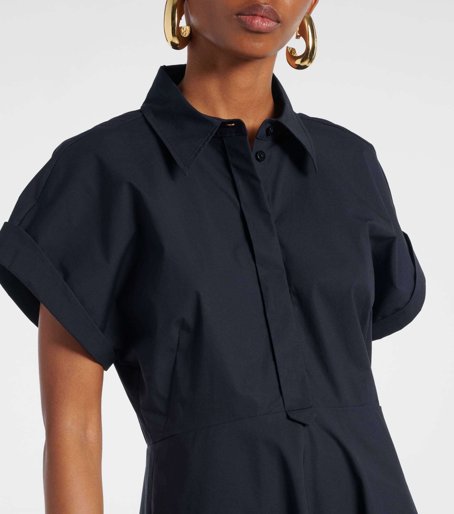 Poplin Power cotton-blend shirt dress - 4