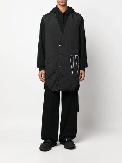 Rick Owens logo-print sleeveless coat outlook