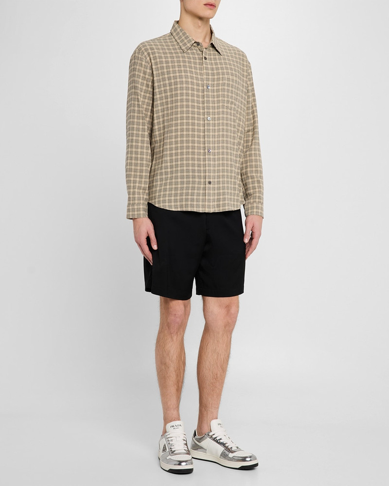 John Elliott Men's Check Viscose and Wool Pocket Button-Down Shirt outlook
