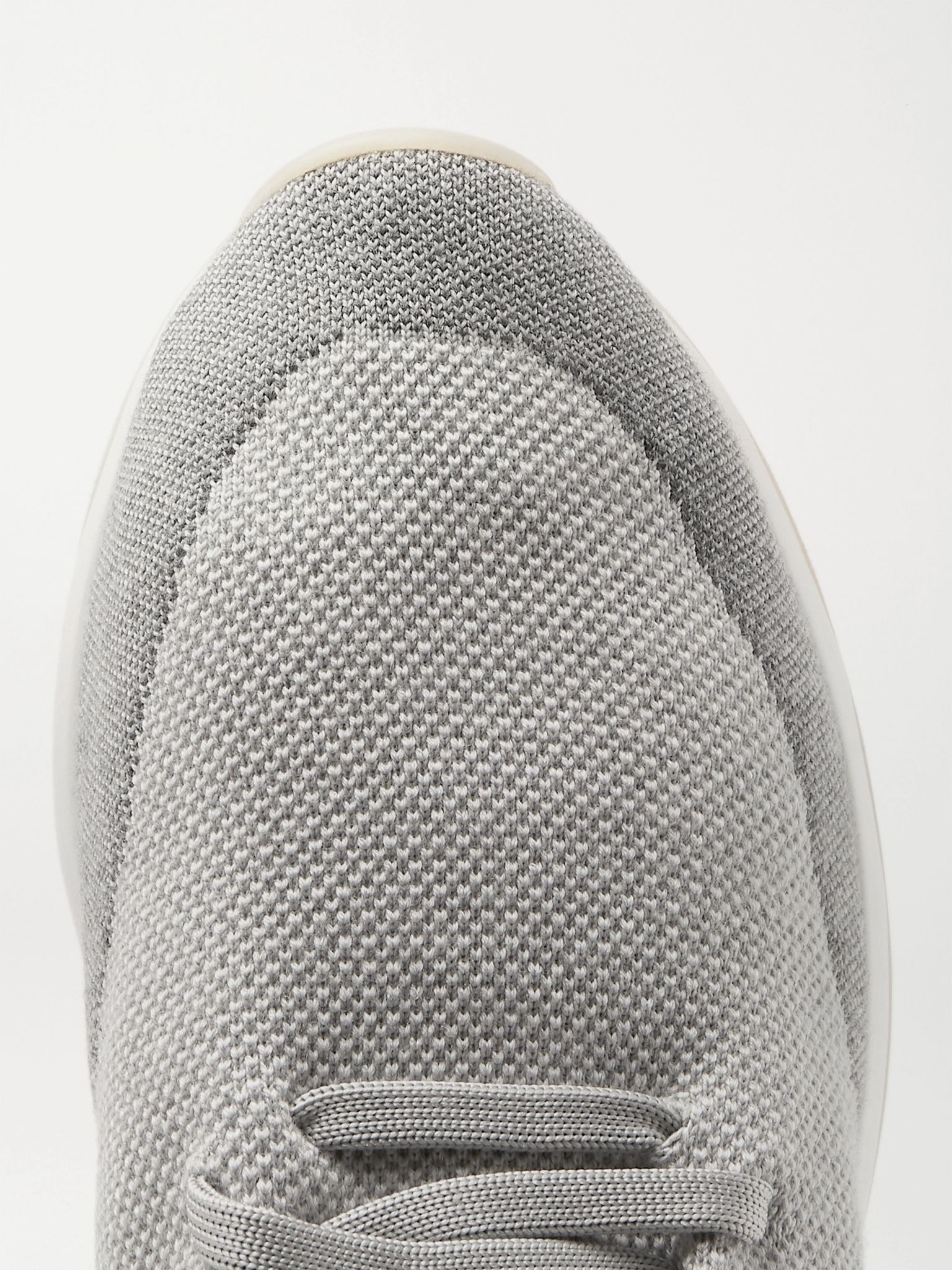 360 Flexy Walk Leather-Trimmed Knitted Wool Sneakers Light gray - 5