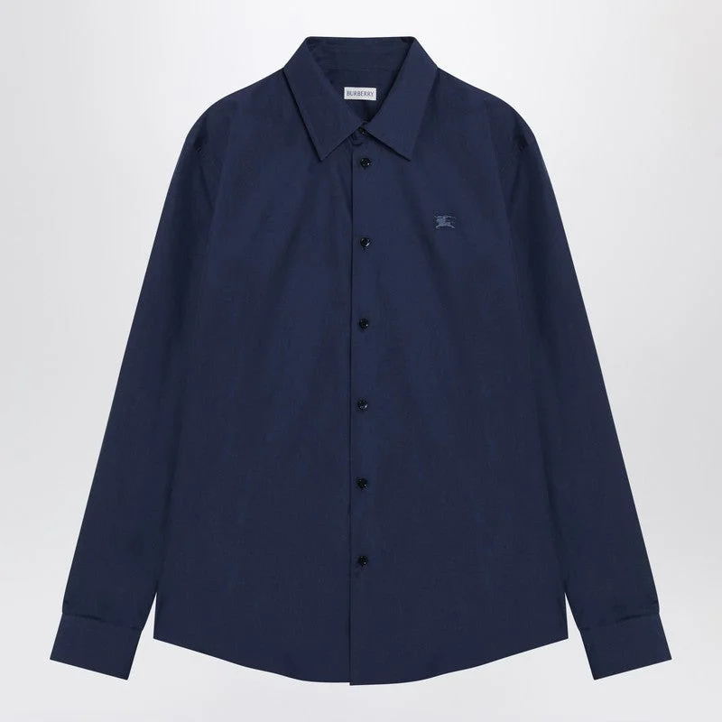 Burberry Blue Cotton Shirt With Ekd Men - 1