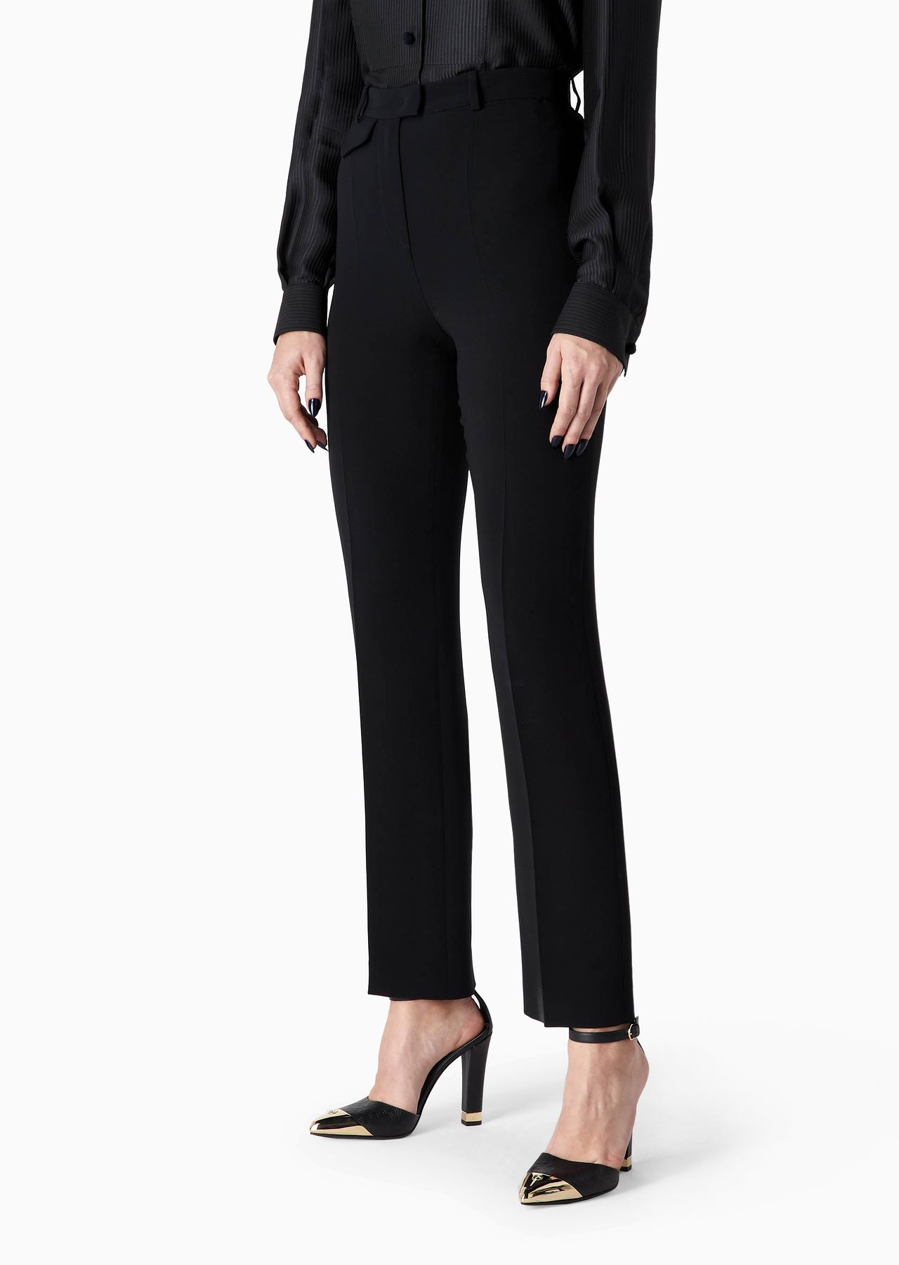 Straight-cut, silk-cady trousers - 2