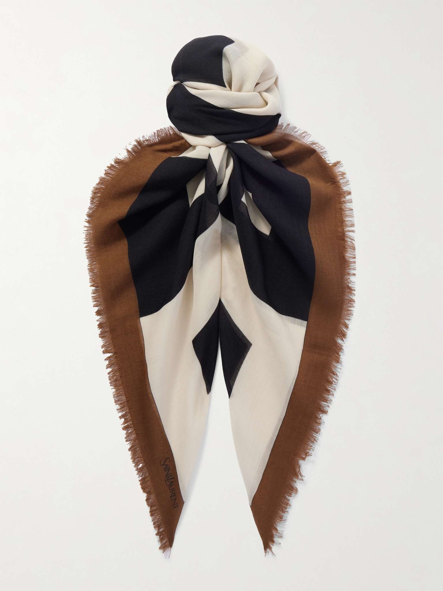 Fringed Wool Scarf - 1