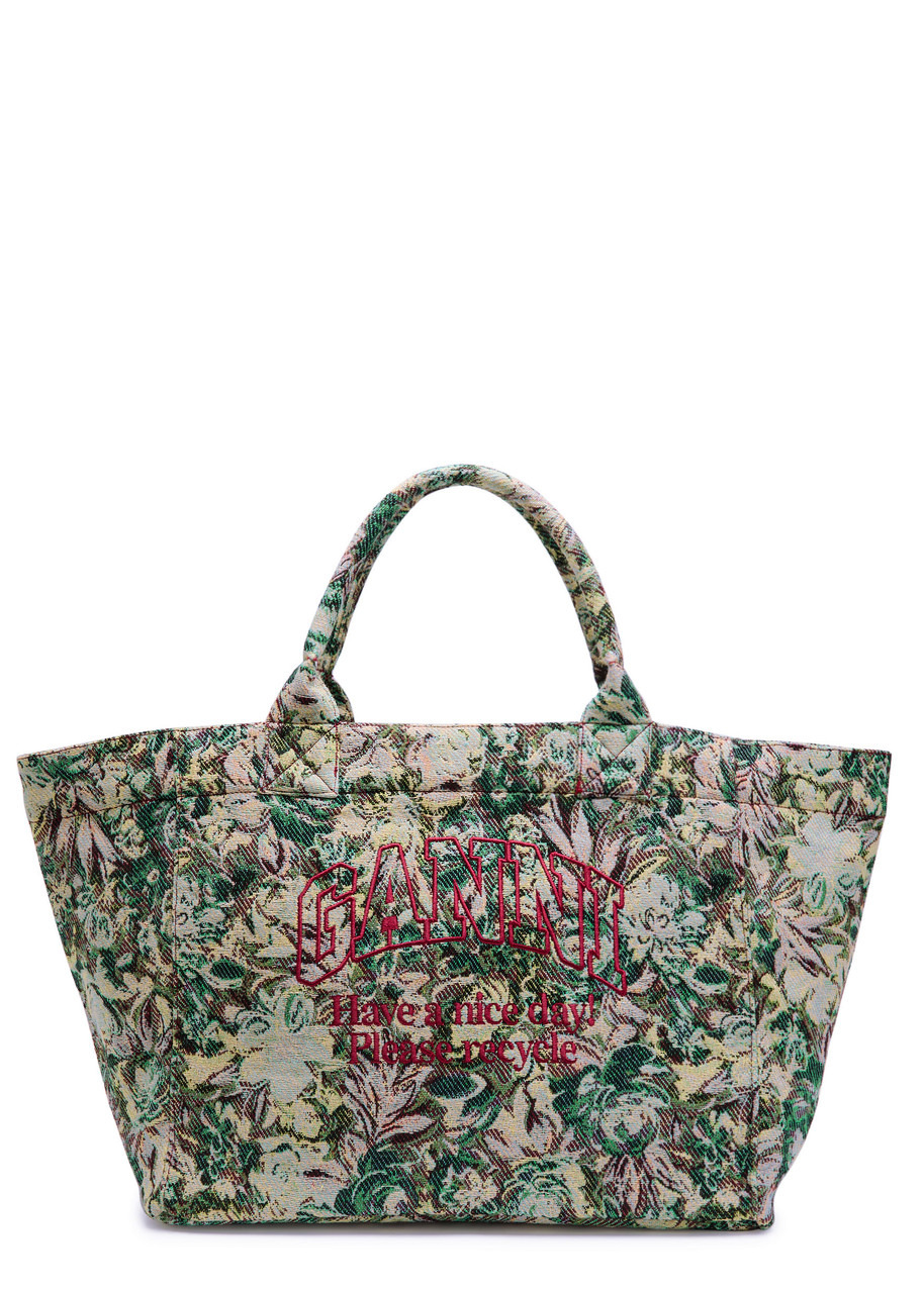 Ganni Jadeite Xxl Reversible Tapestry Shopper Tote bag - 1