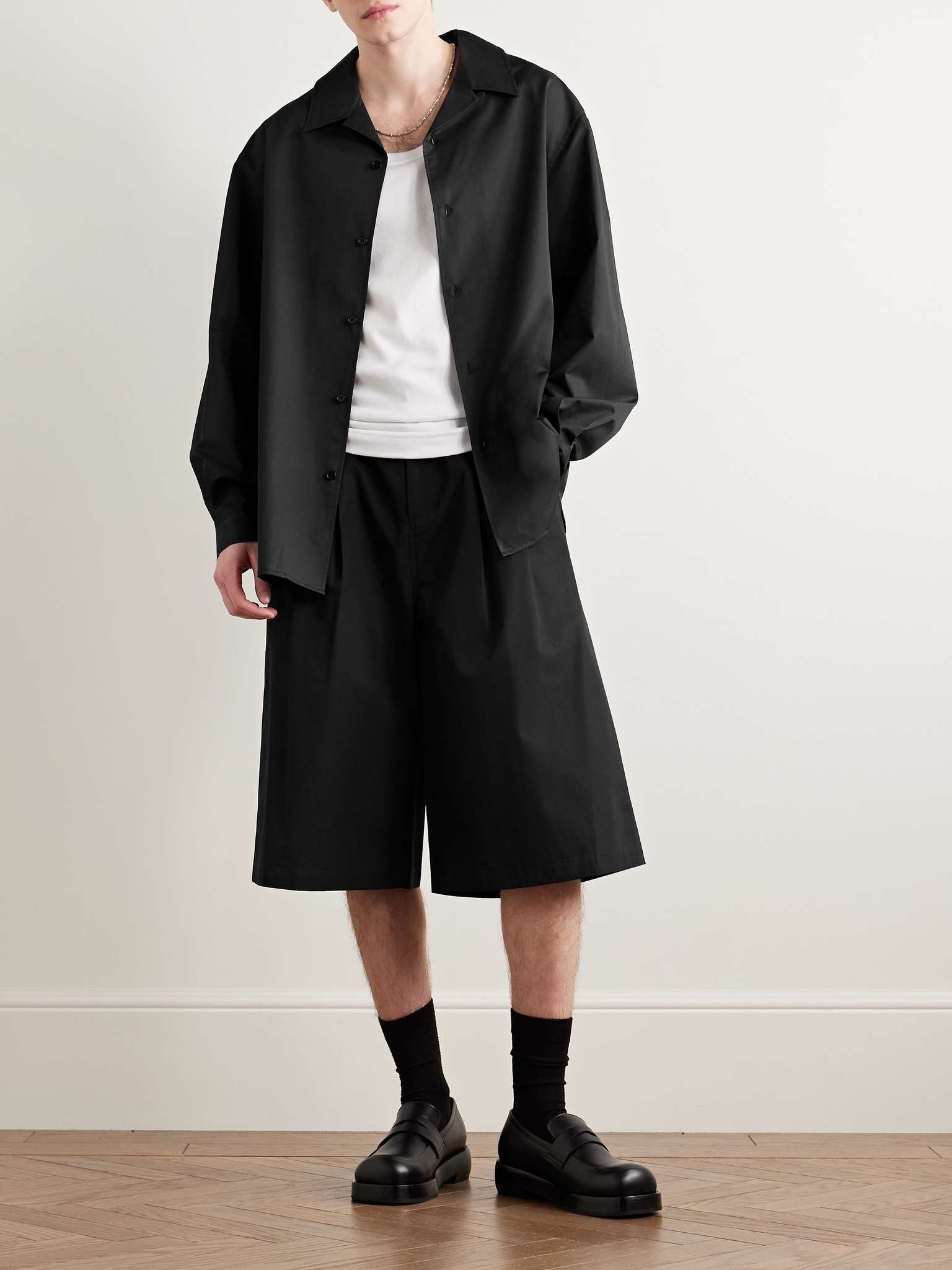Convertible-Collar Cotton Shirt - 2