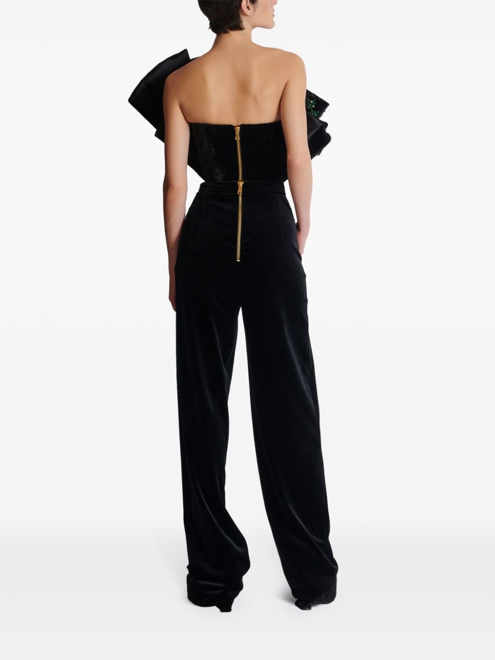 pleated velvet trousers - 4