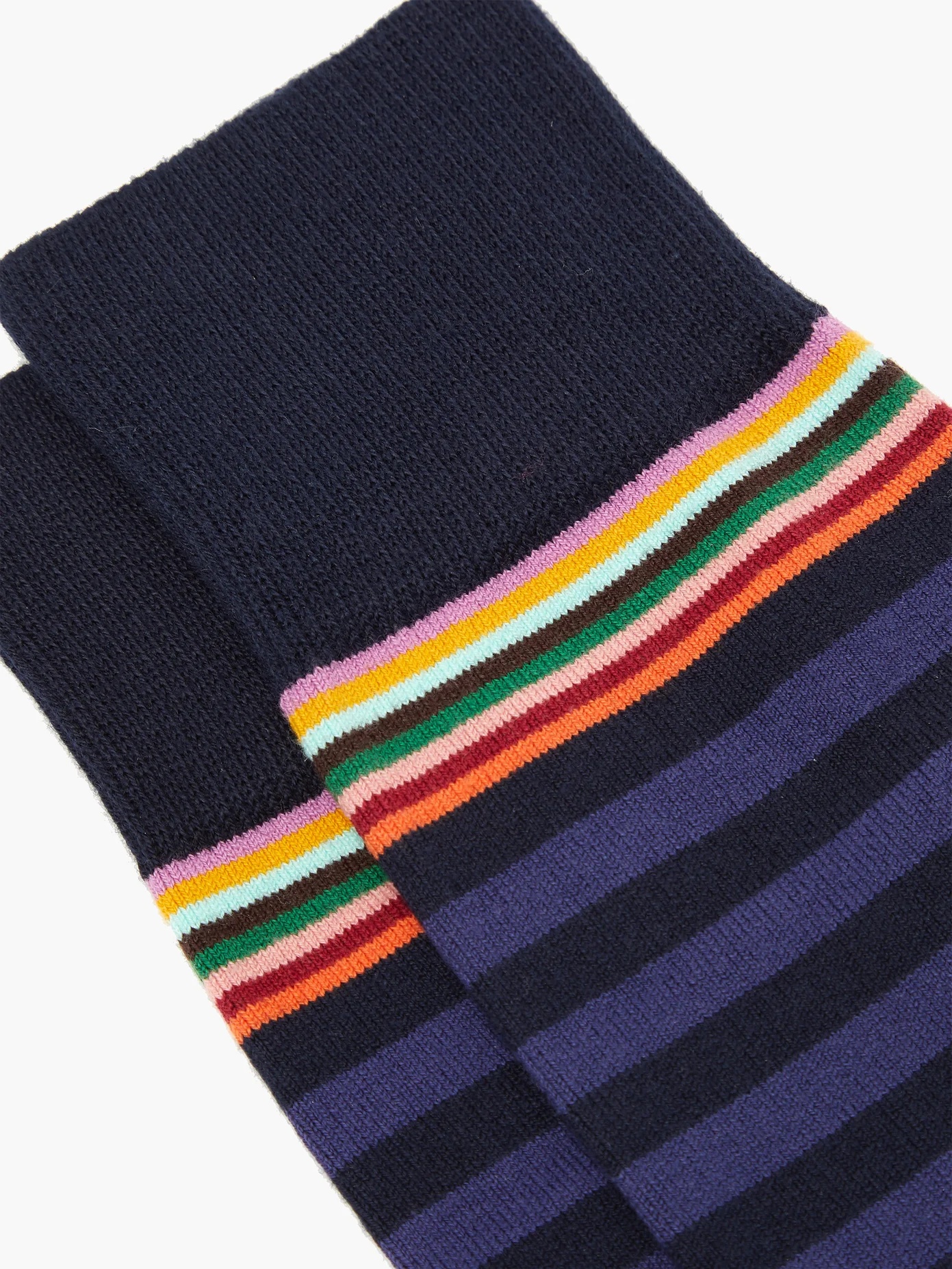 Pack of two striped cotton-blend socks - 3