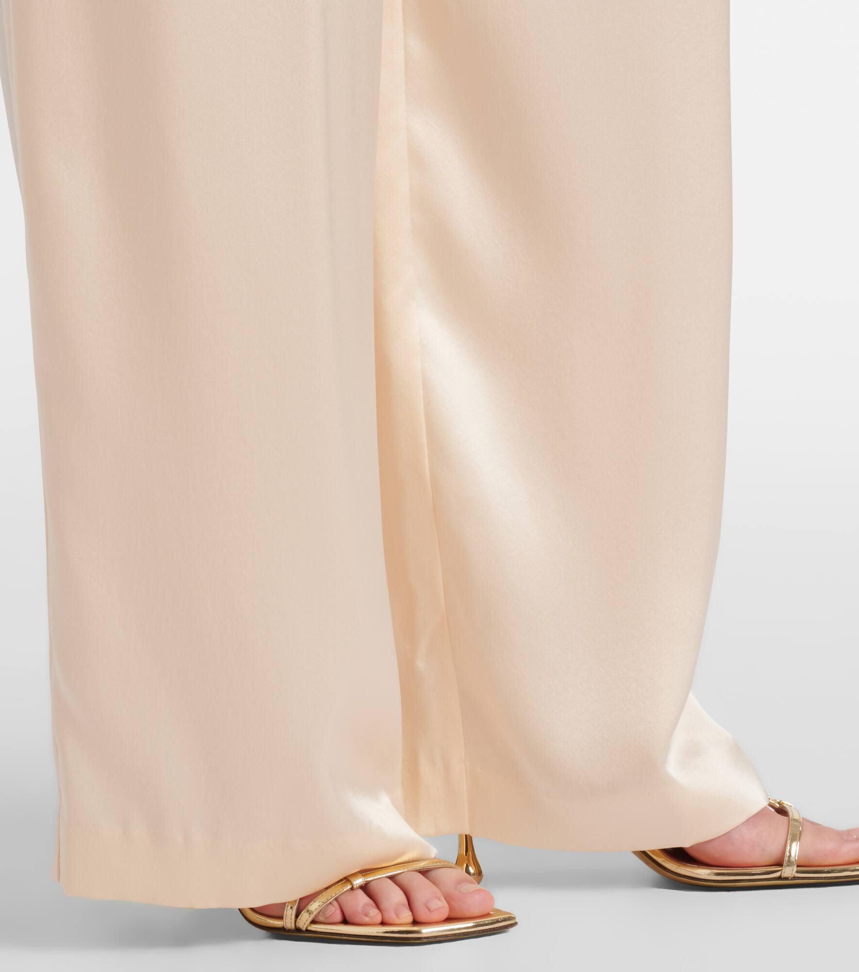 Silk satin straight pants - 5