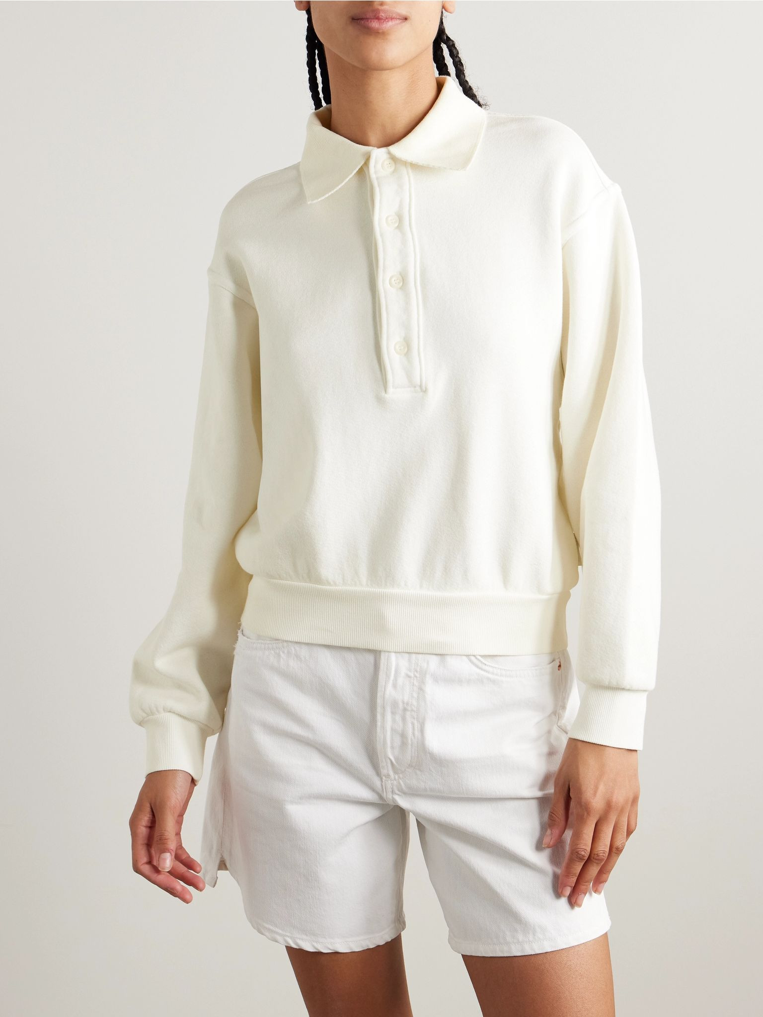 Remi cotton-blend jersey sweatshirt White - 3
