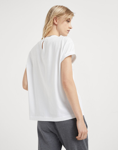 Brunello Cucinelli Stretch cotton jersey T-shirt with precious faux-layering outlook