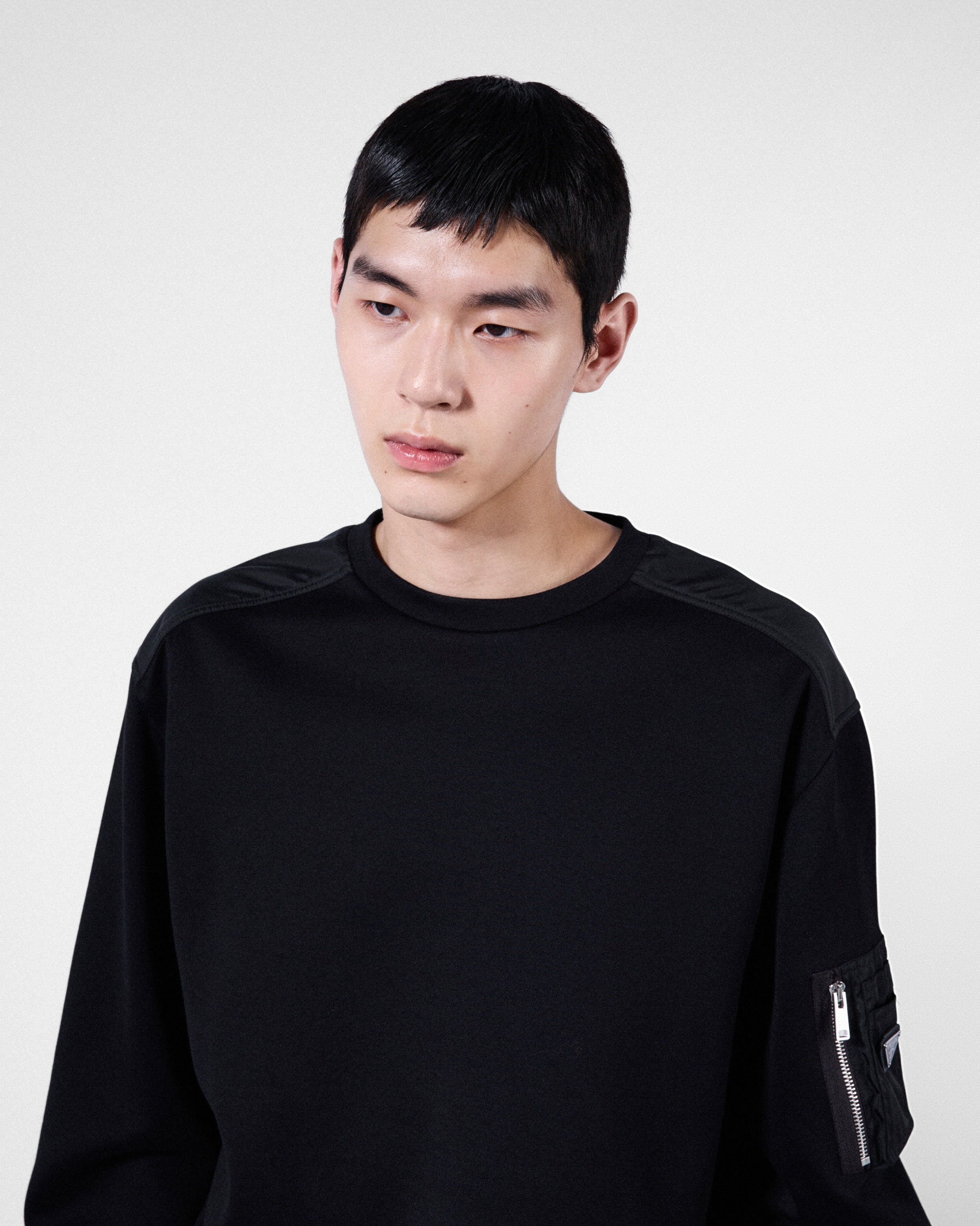 Cotton fleece and Re-Nylon sweatshirt - 4