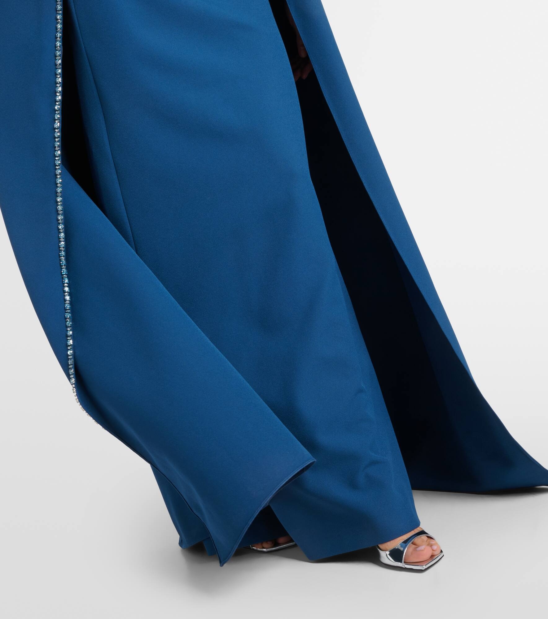 Mattia embellished caped crêpe gown - 5