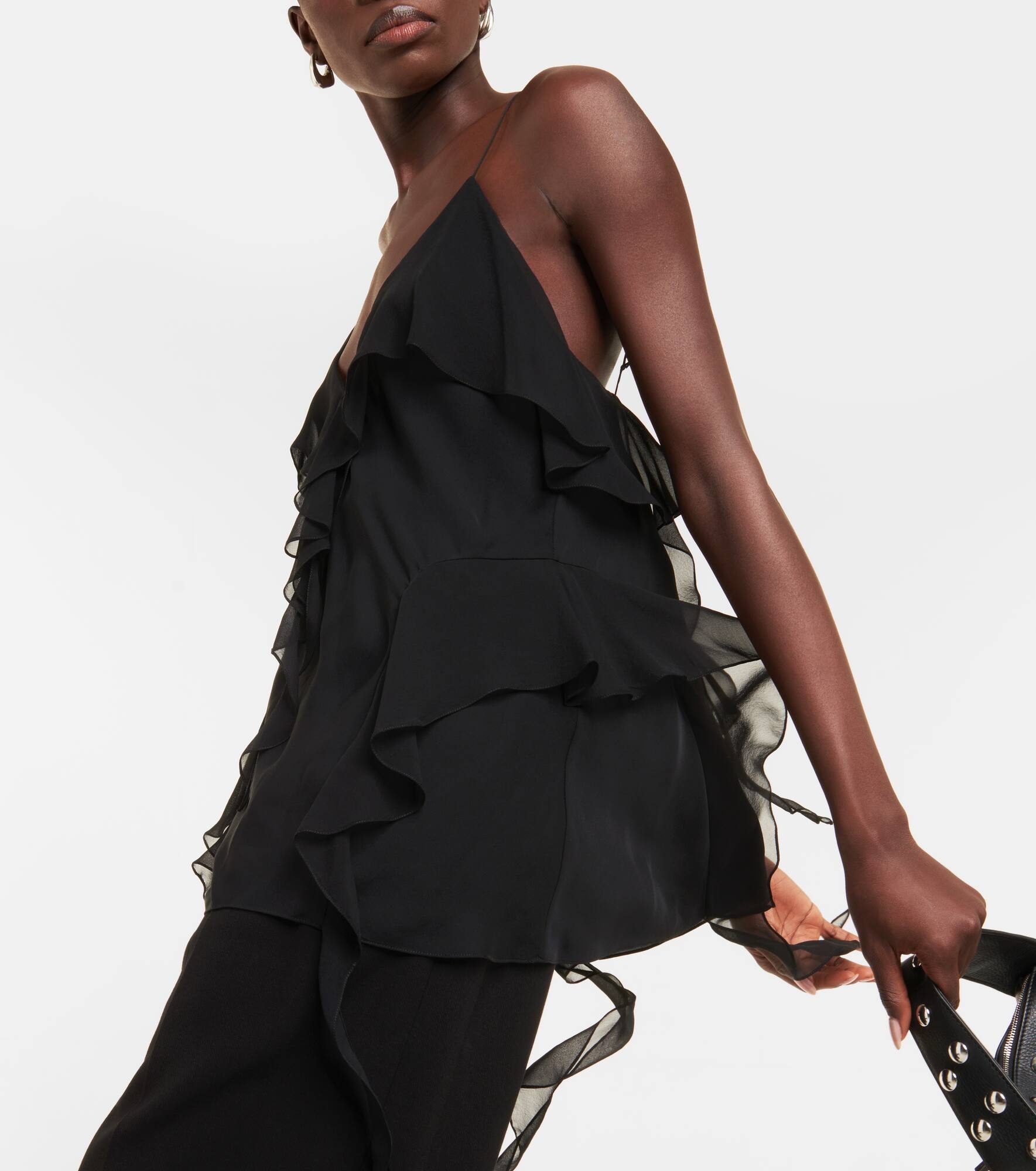 Piet ruffled silk chiffon top - 5
