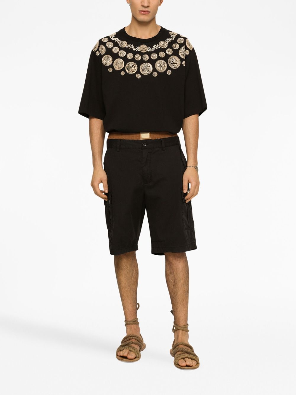 logo-plaque cargo shorts - 2