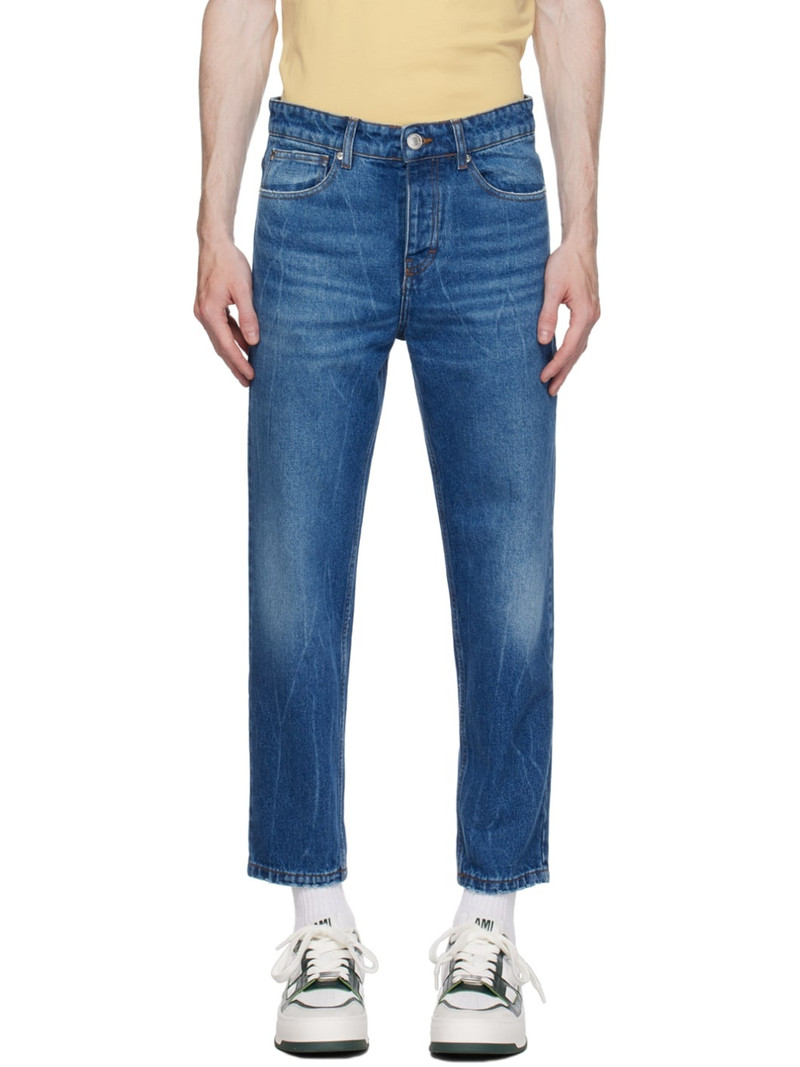 Blue Tapered Fit Jeans - 1