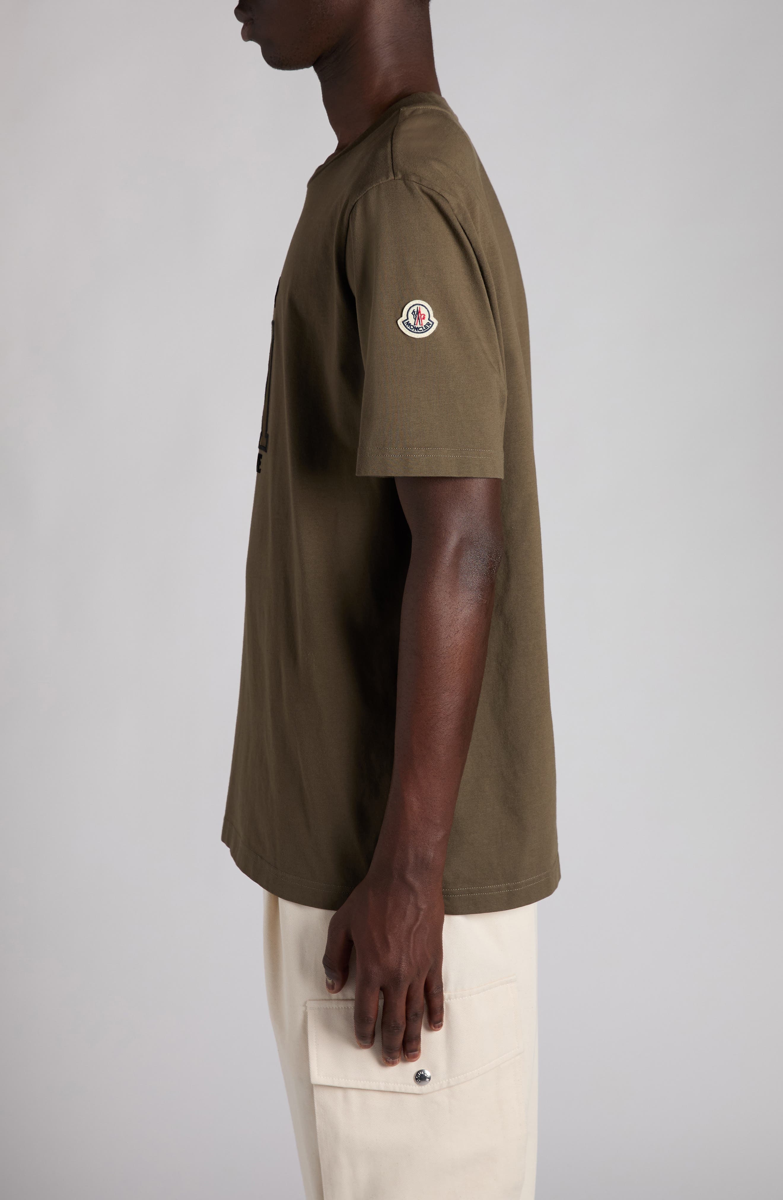 Moncler Logo Patch Cotton T-Shirt in Kalamata at Nordstrom - 4