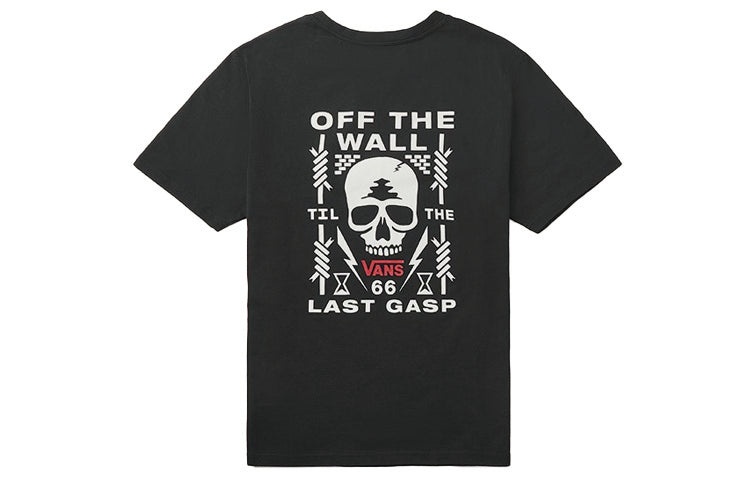 Men's Vans Casual Sports Skeleton Printing Short Sleeve Black VN0A48B2BLK - 2