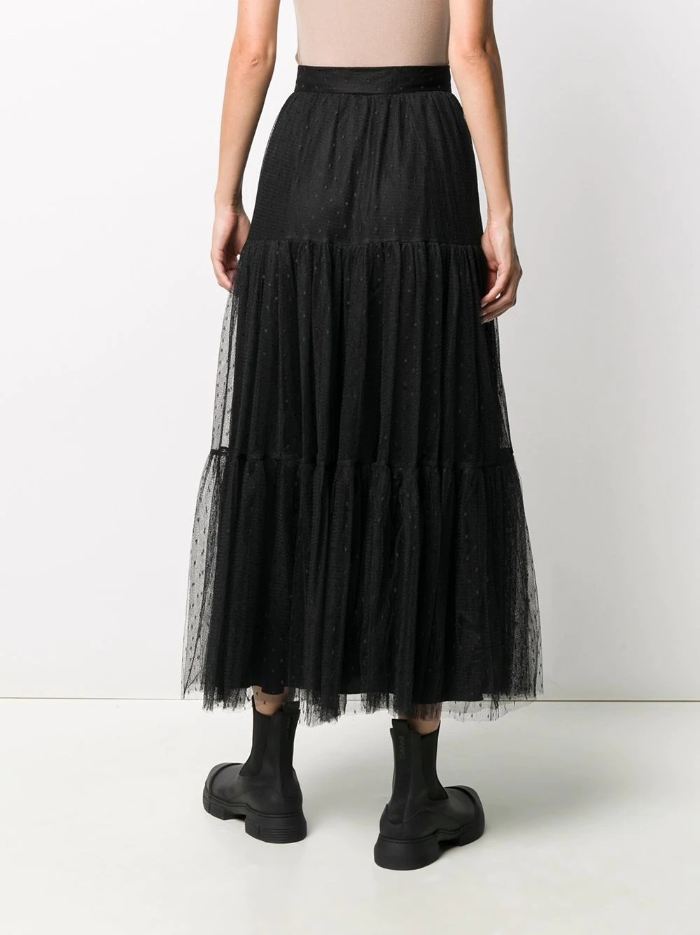 point d'esprit pleated skirt - 4