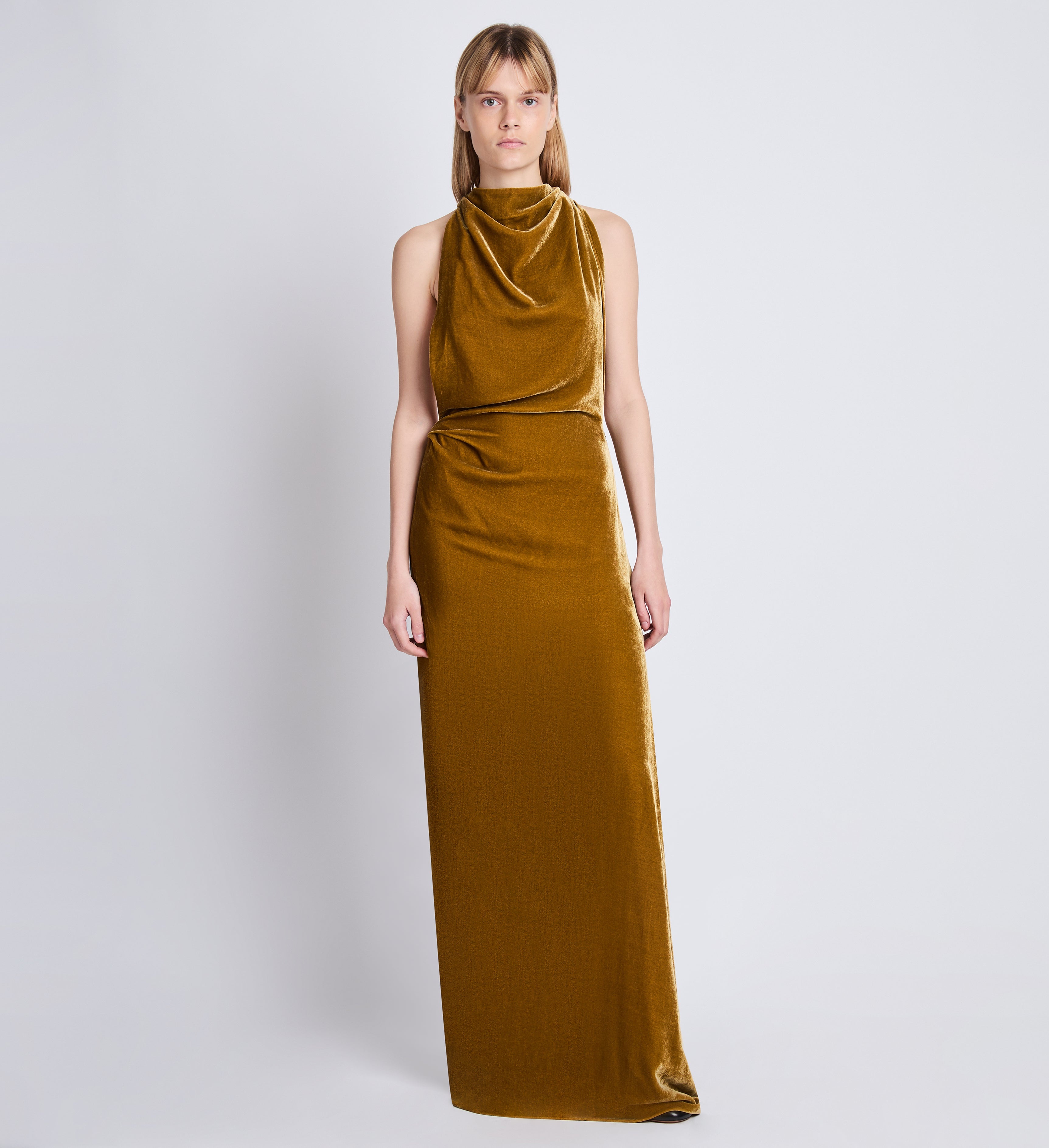 Proenza Schouler Faye Backless Twist Back Dress in Velvet -  R2413004VVY018702 | REVERSIBLE