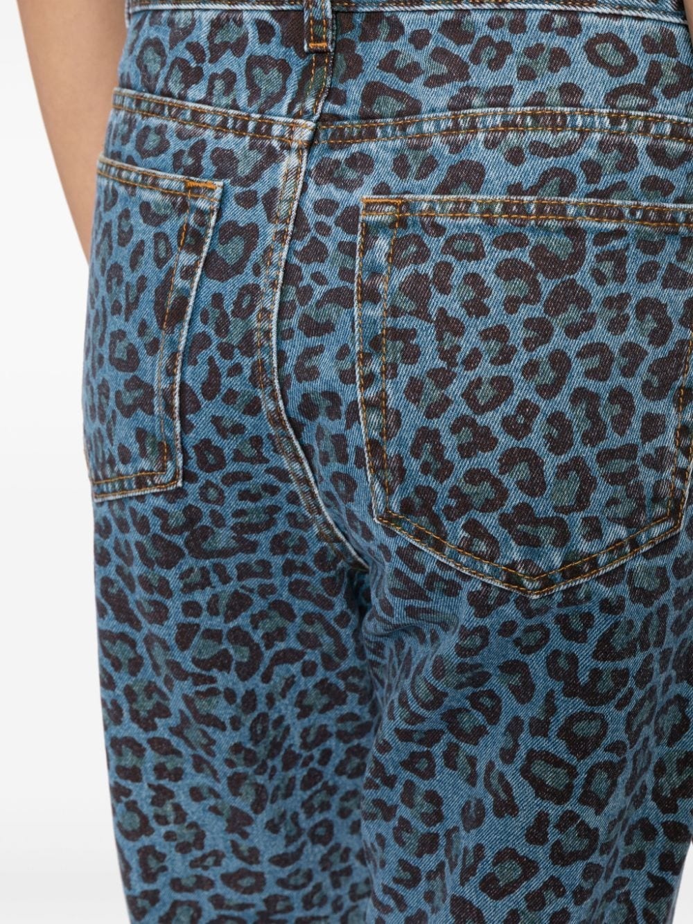 leopard-print flared jeans - 5