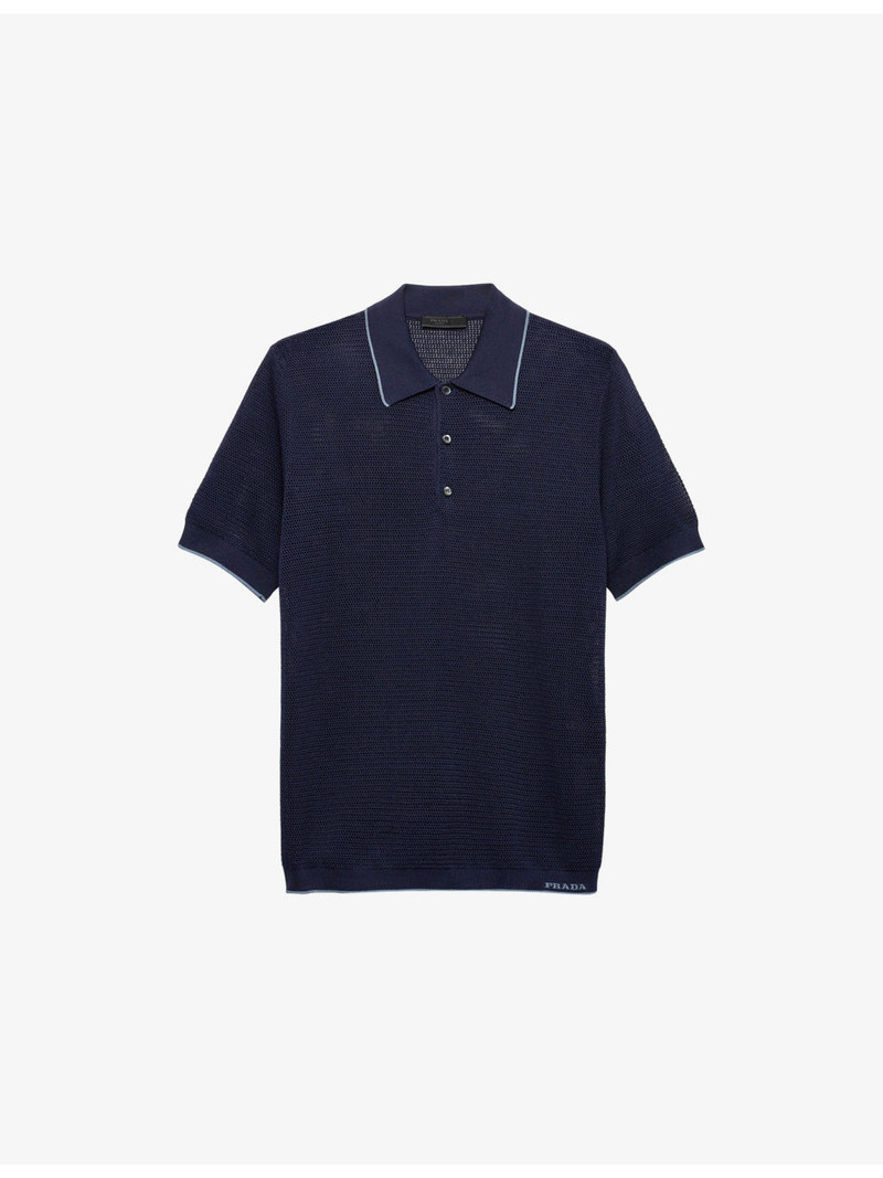 Logo-Intarsia Silk-Cotton Polo Shirt 1