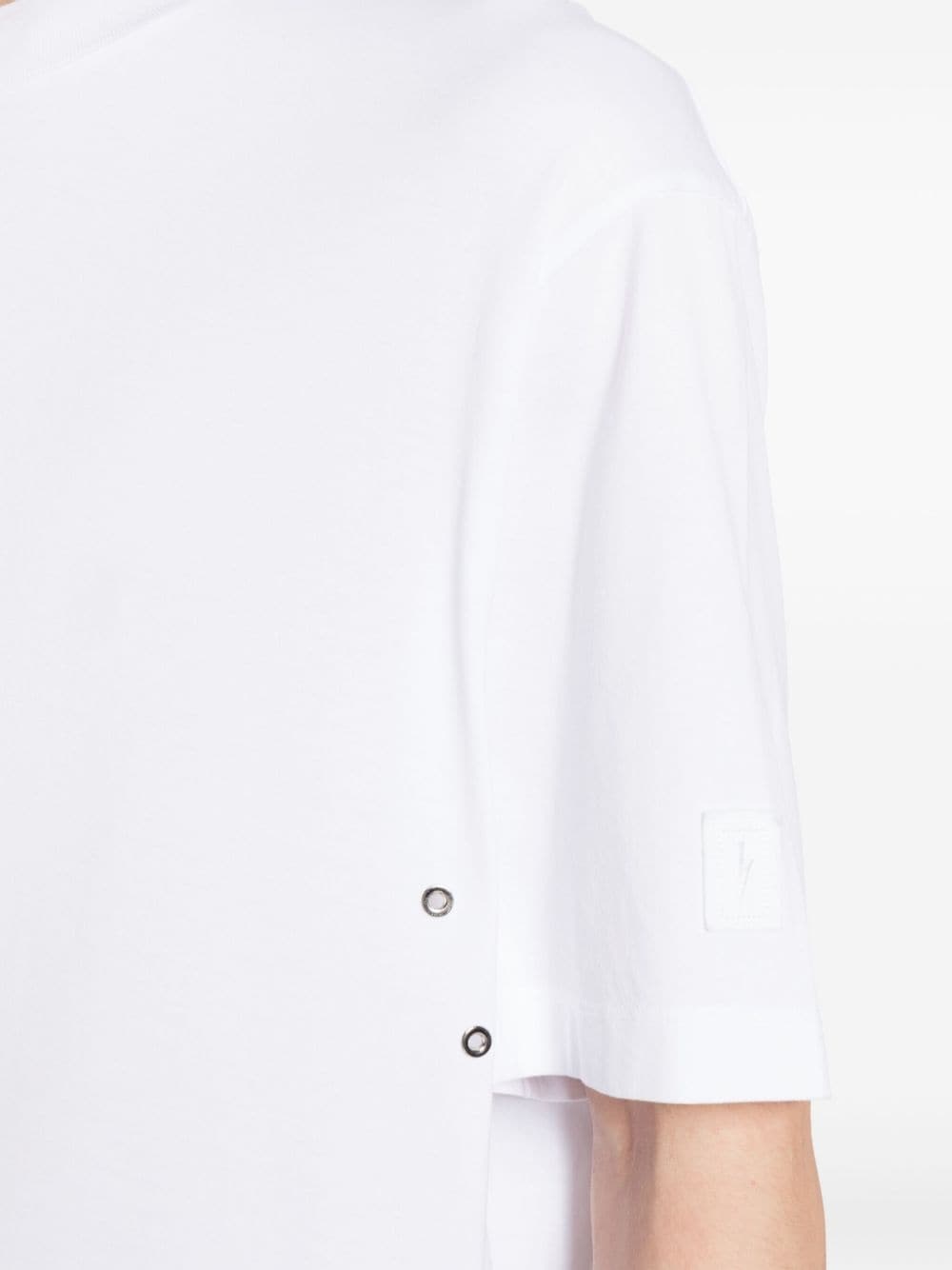 logo-appliquÃ© eyelet-detail T-shirt - 5